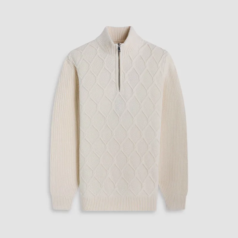 Diamond Front Quarter Zip Sweater sold by Bugatchi