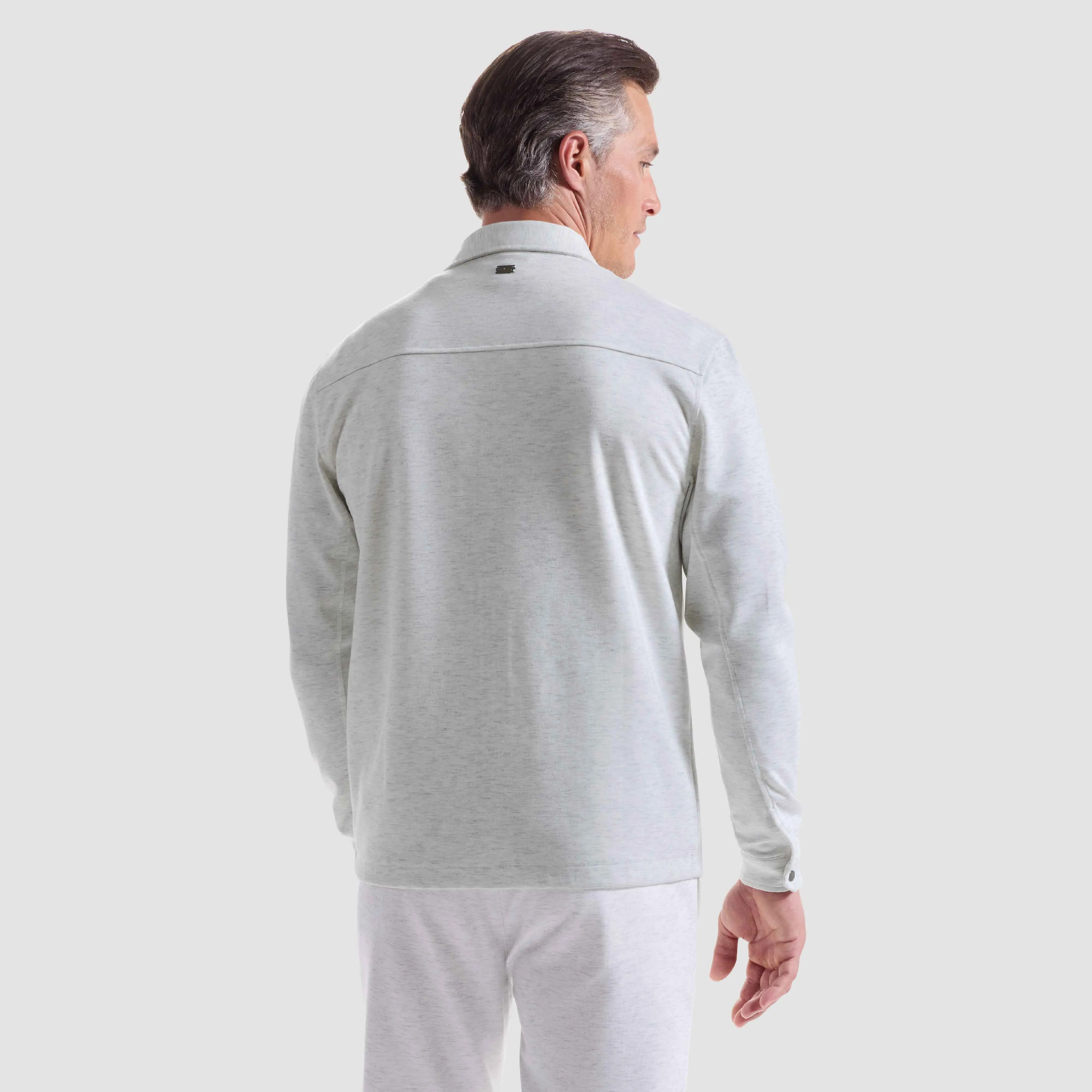 Soft Touch Performance Melange Knit Shirt sold by Bugatchi product image thumbnail 4