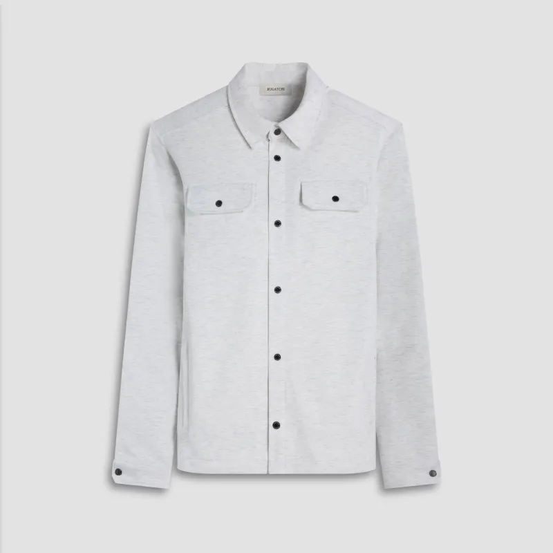 Soft Touch Performance Melange Knit Shirt sold by Bugatchi