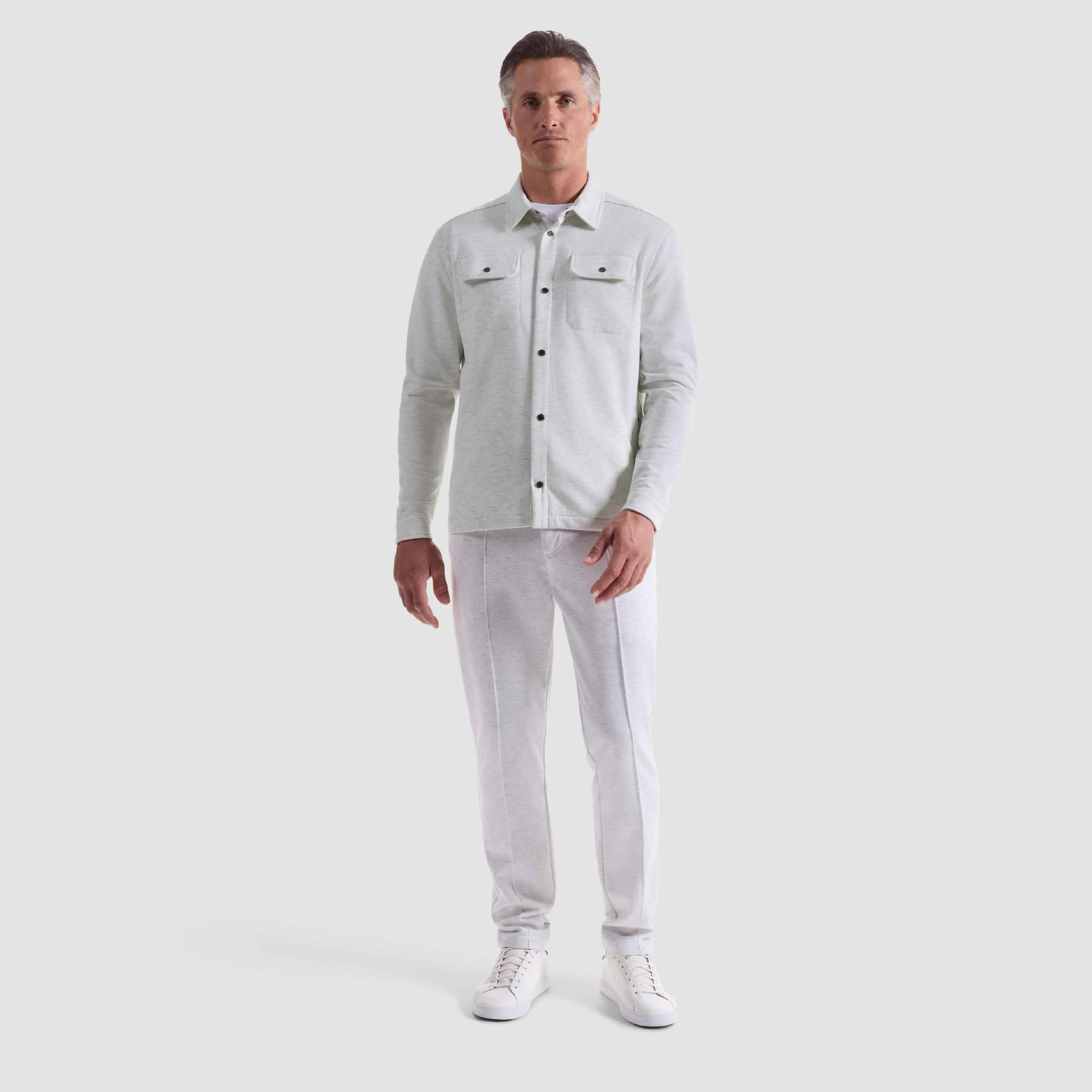 Soft Touch Performance Melange Knit Shirt sold by Bugatchi product image thumbnail 5