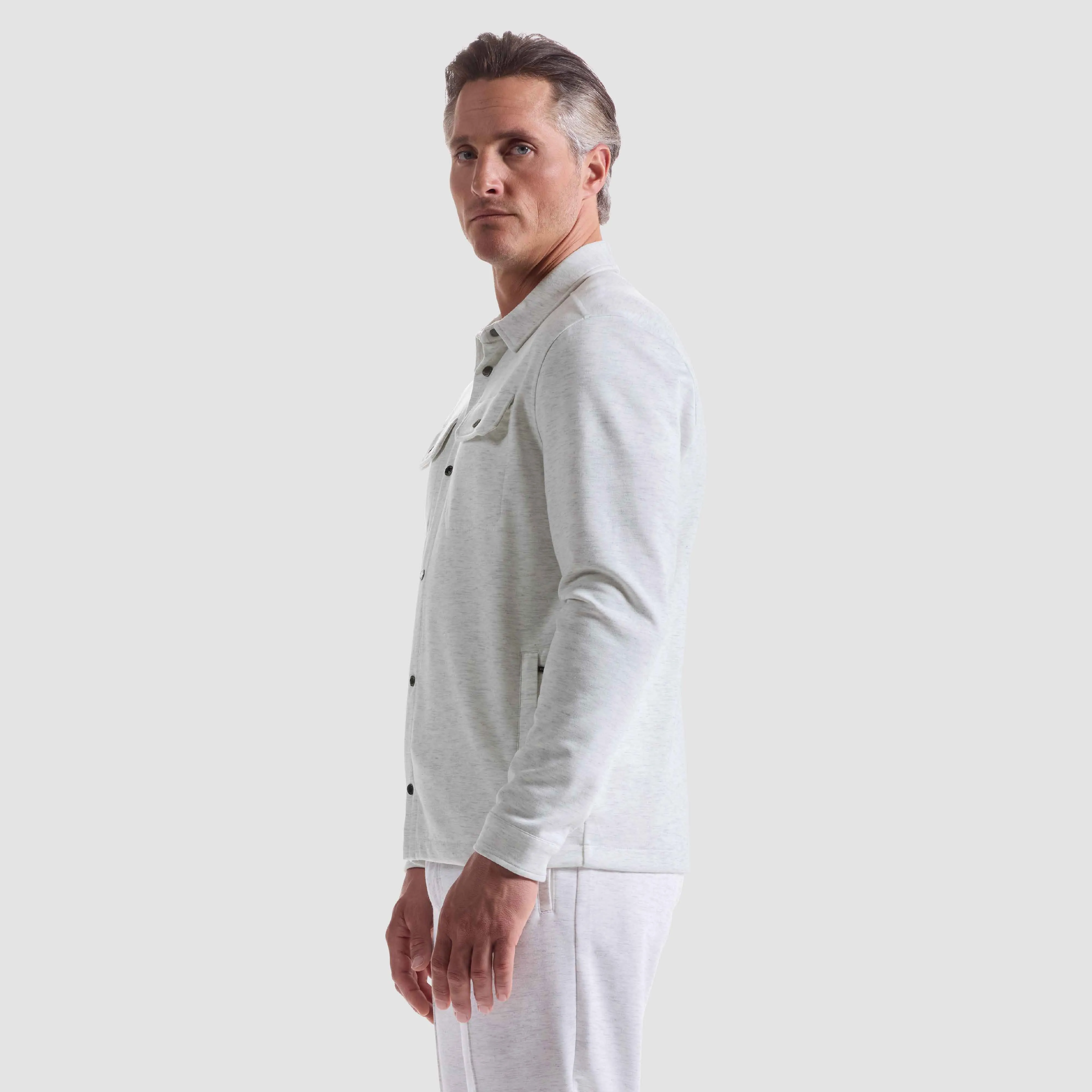 Soft Touch Performance Melange Knit Shirt sold by Bugatchi product image thumbnail 3