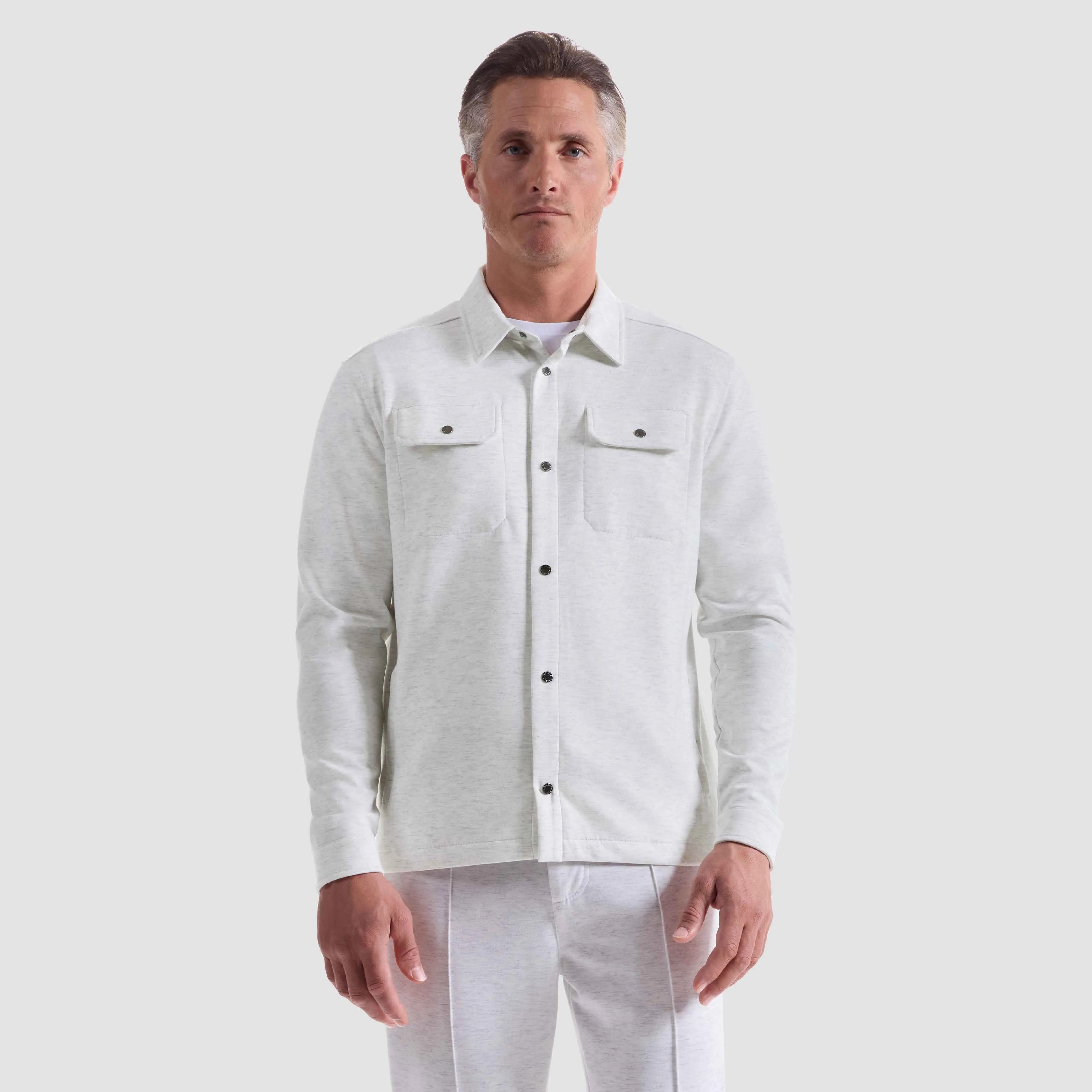Soft Touch Performance Melange Knit Shirt sold by Bugatchi product image thumbnail 2