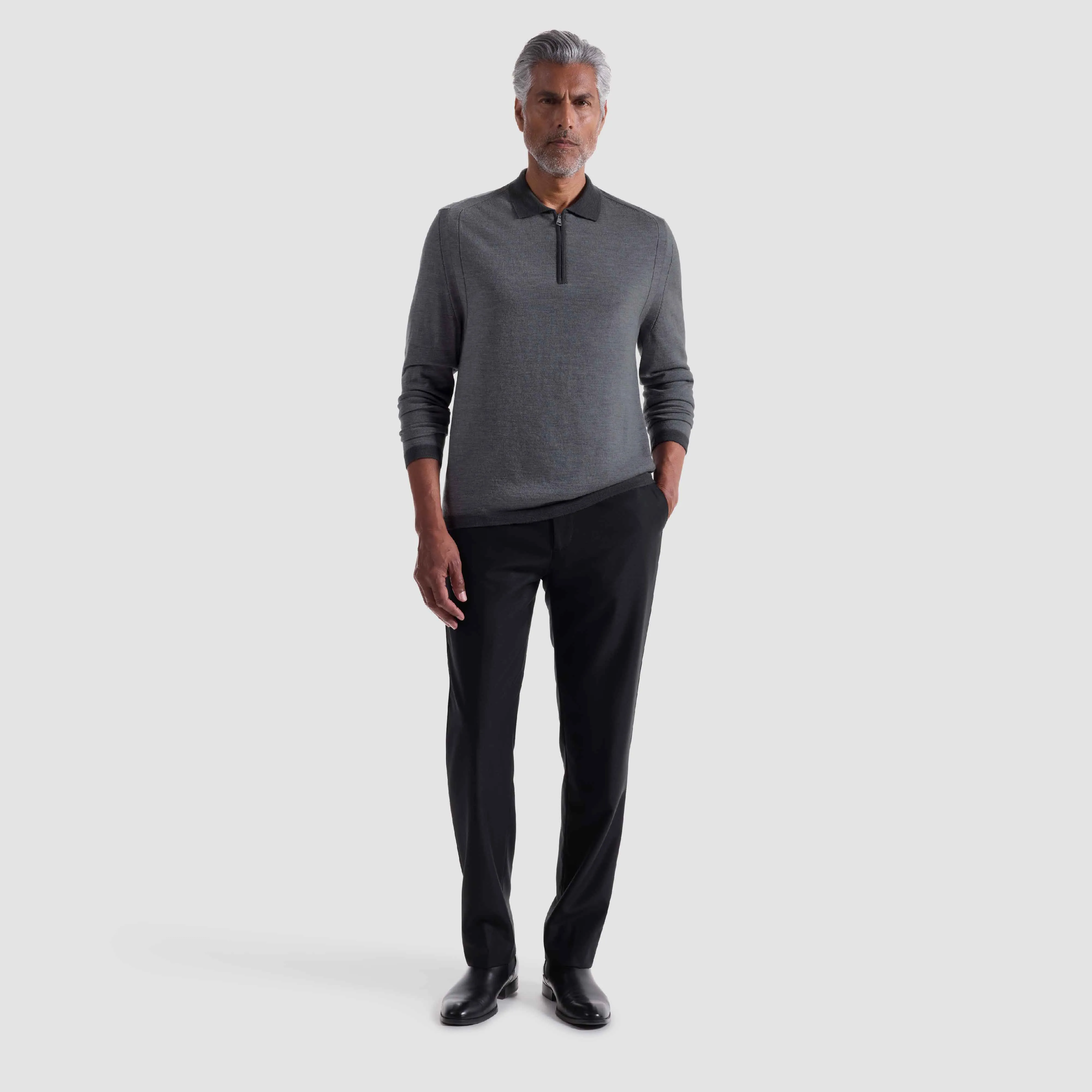 Melange Quarter Zip Polo Sweater sold by Bugatchi product image thumbnail 5