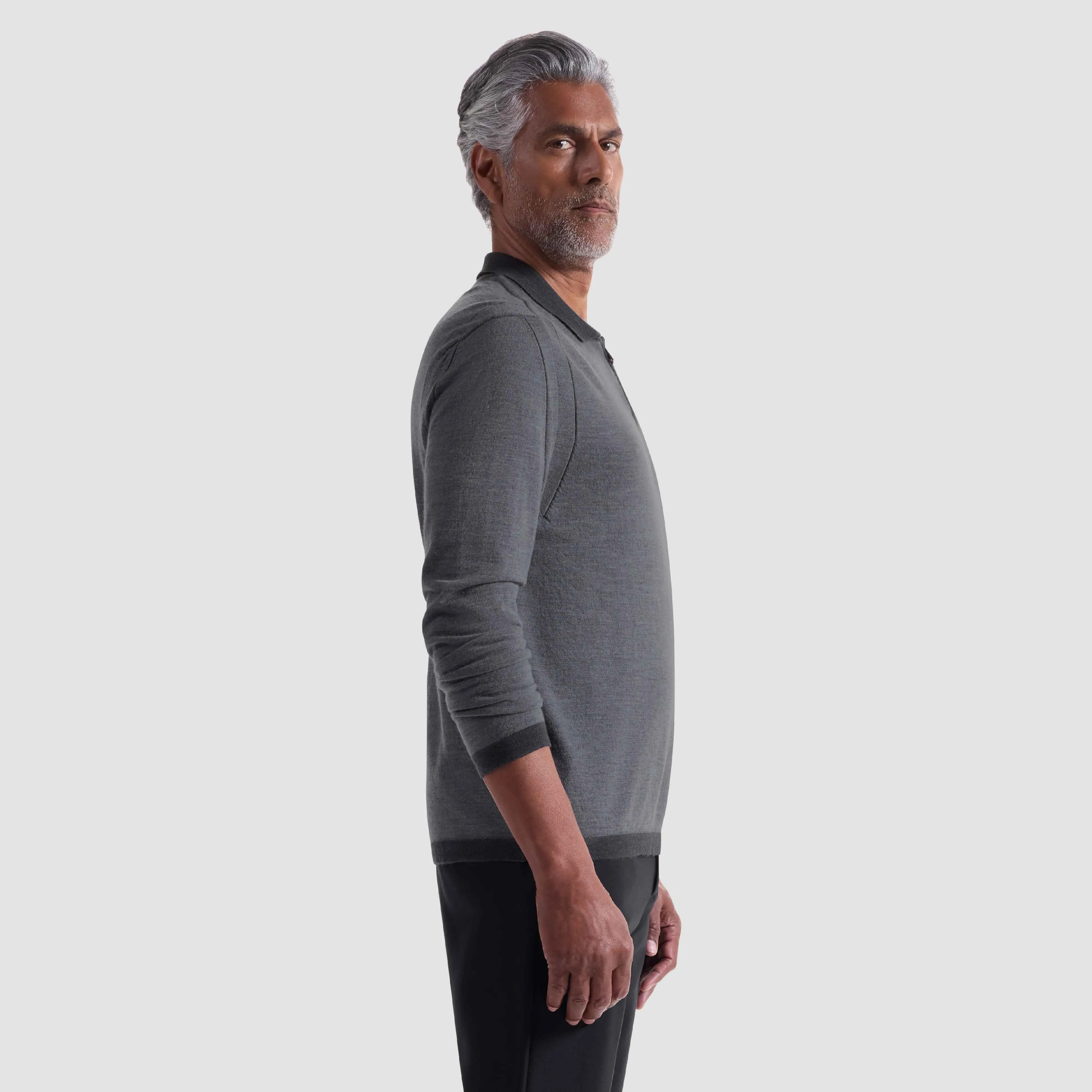 Melange Quarter Zip Polo Sweater sold by Bugatchi product image thumbnail 3
