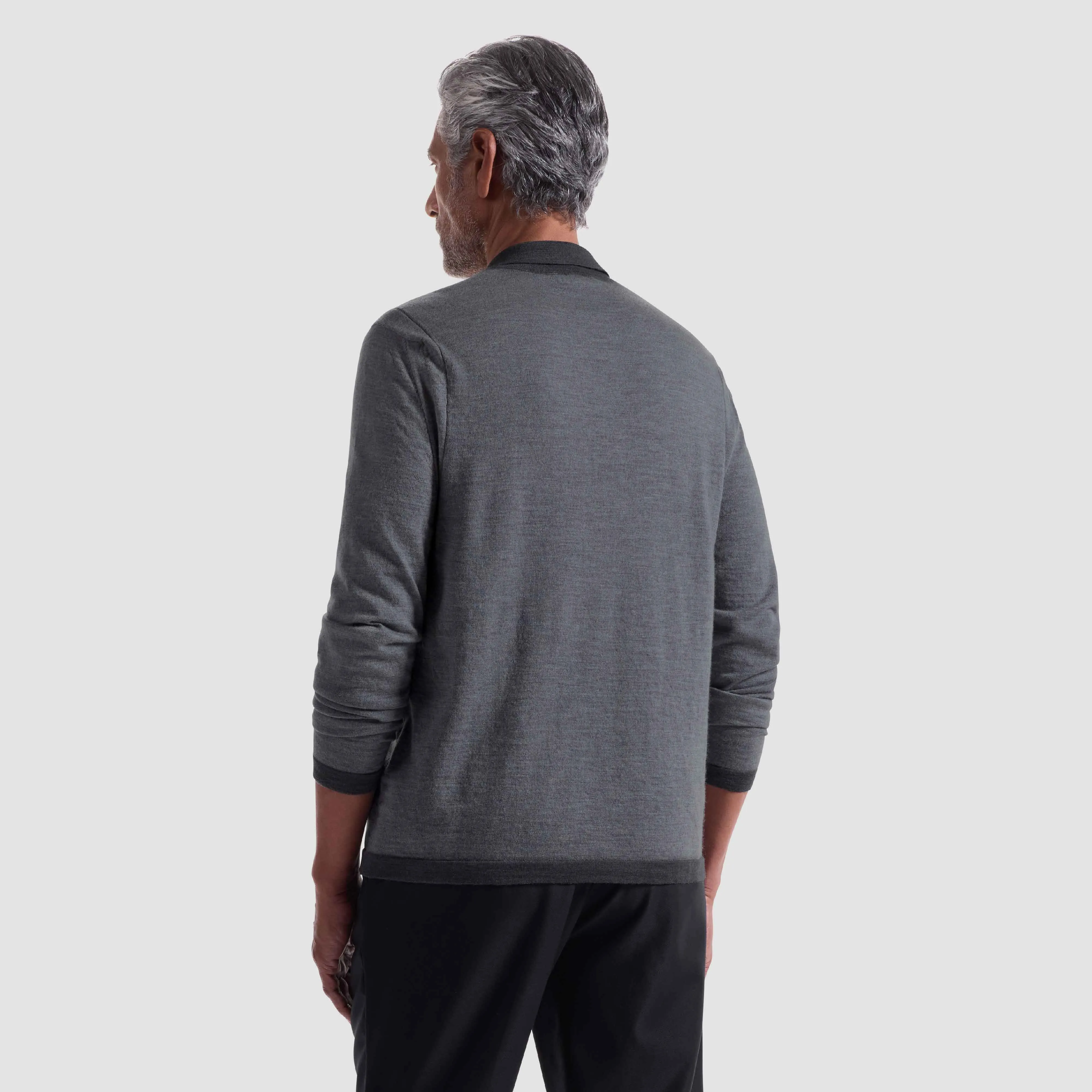 Melange Quarter Zip Polo Sweater sold by Bugatchi product image thumbnail 4
