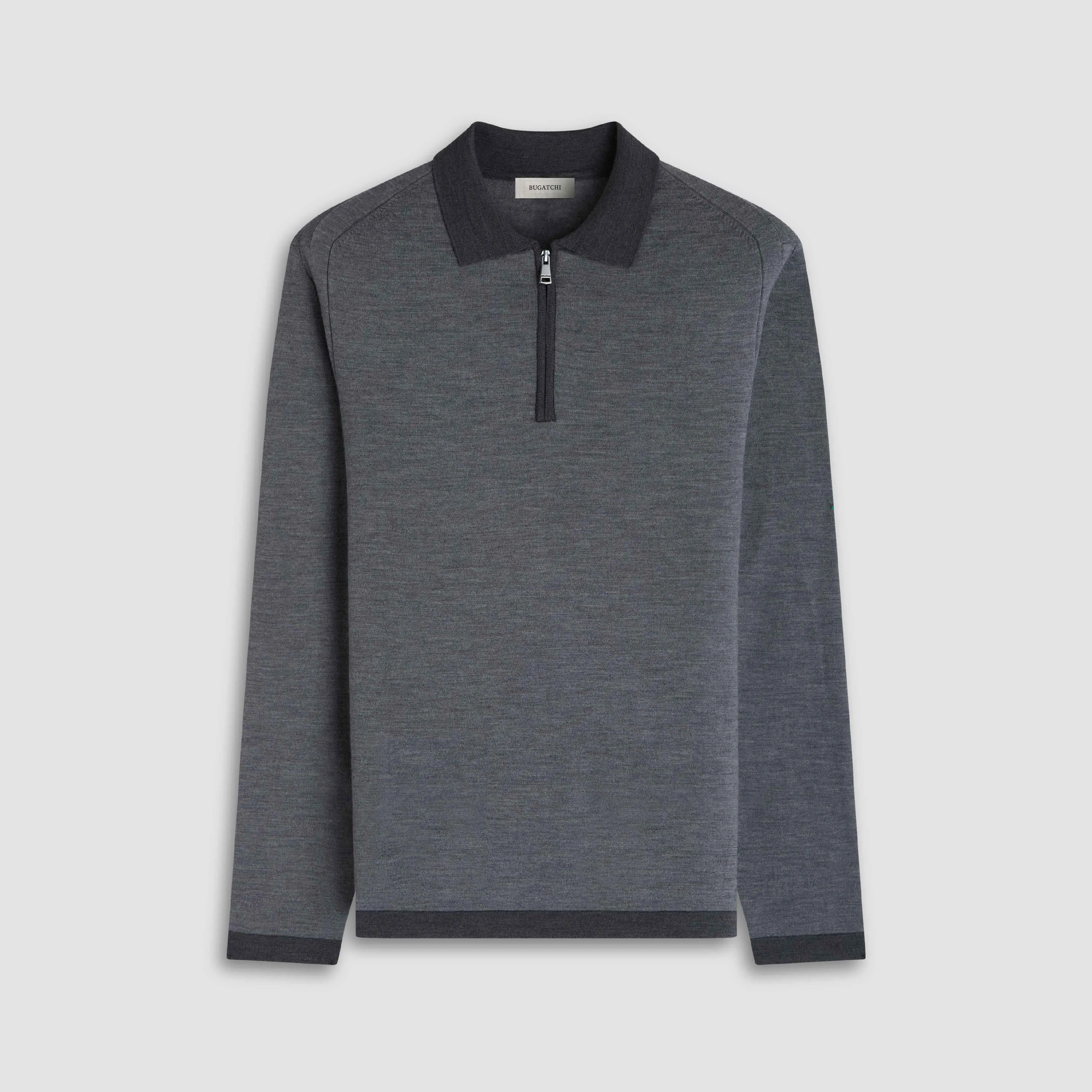Melange Quarter Zip Polo Sweater sold by Bugatchi
