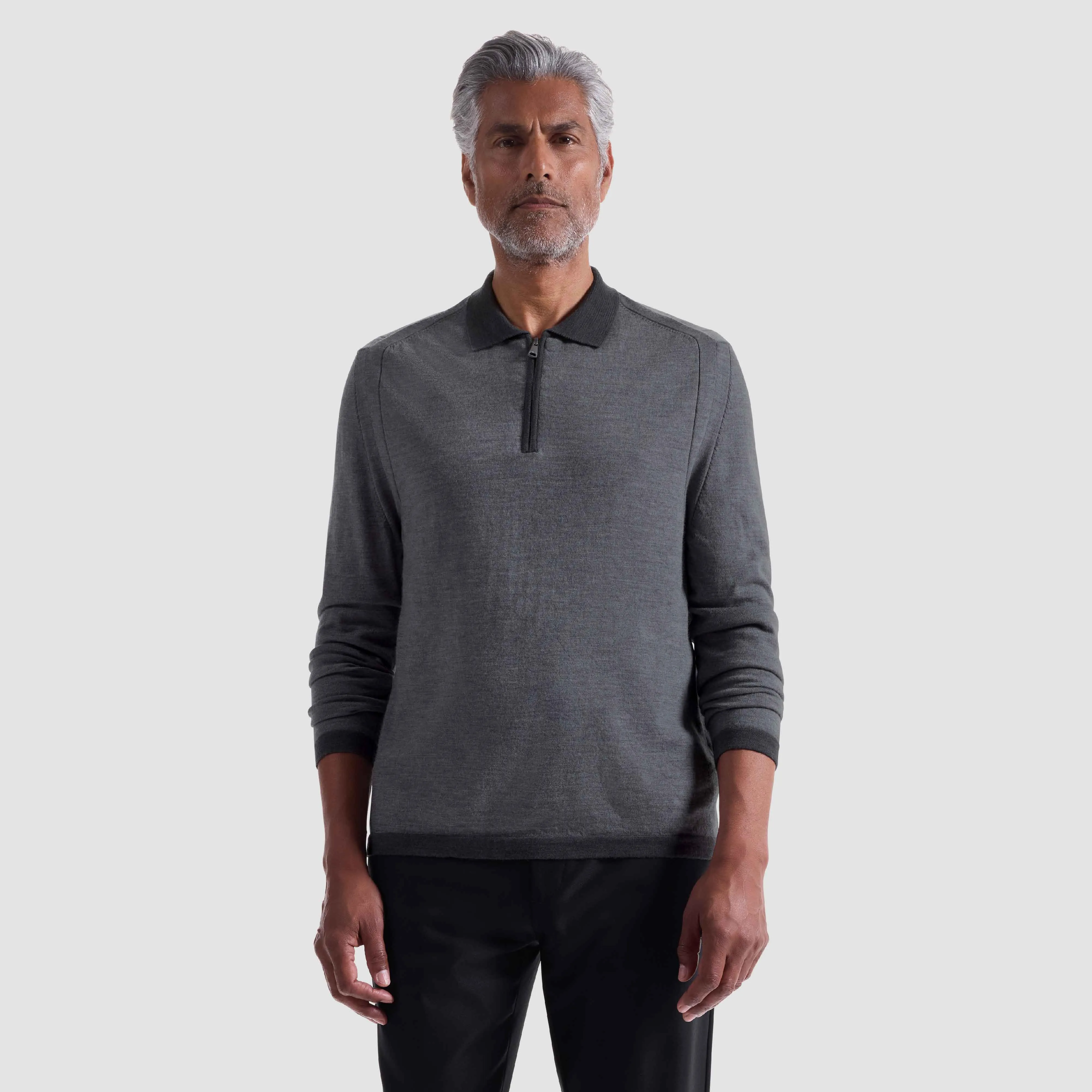 Melange Quarter Zip Polo Sweater sold by Bugatchi product image thumbnail 2