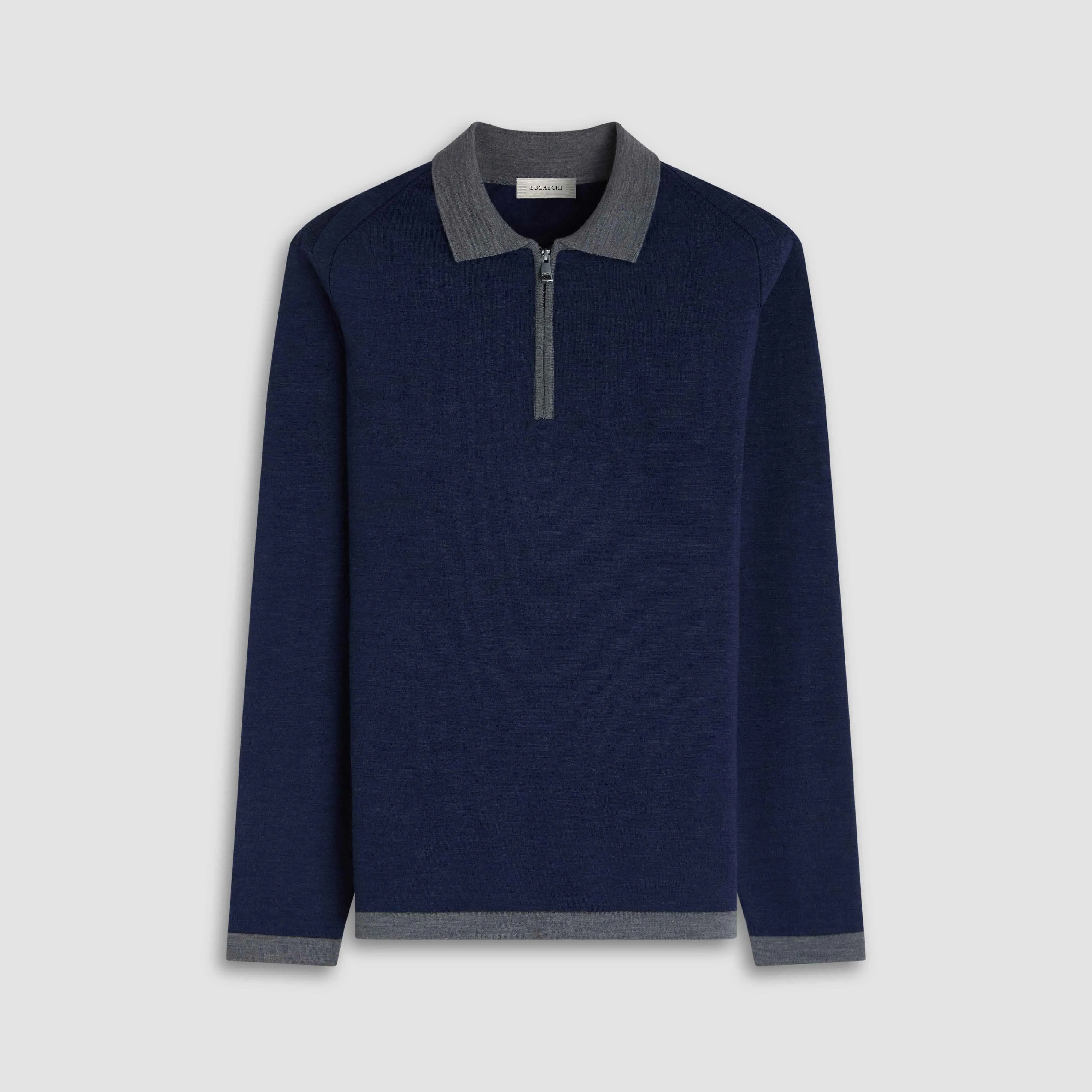 Melange Quarter Zip Polo Sweater sold by Bugatchi