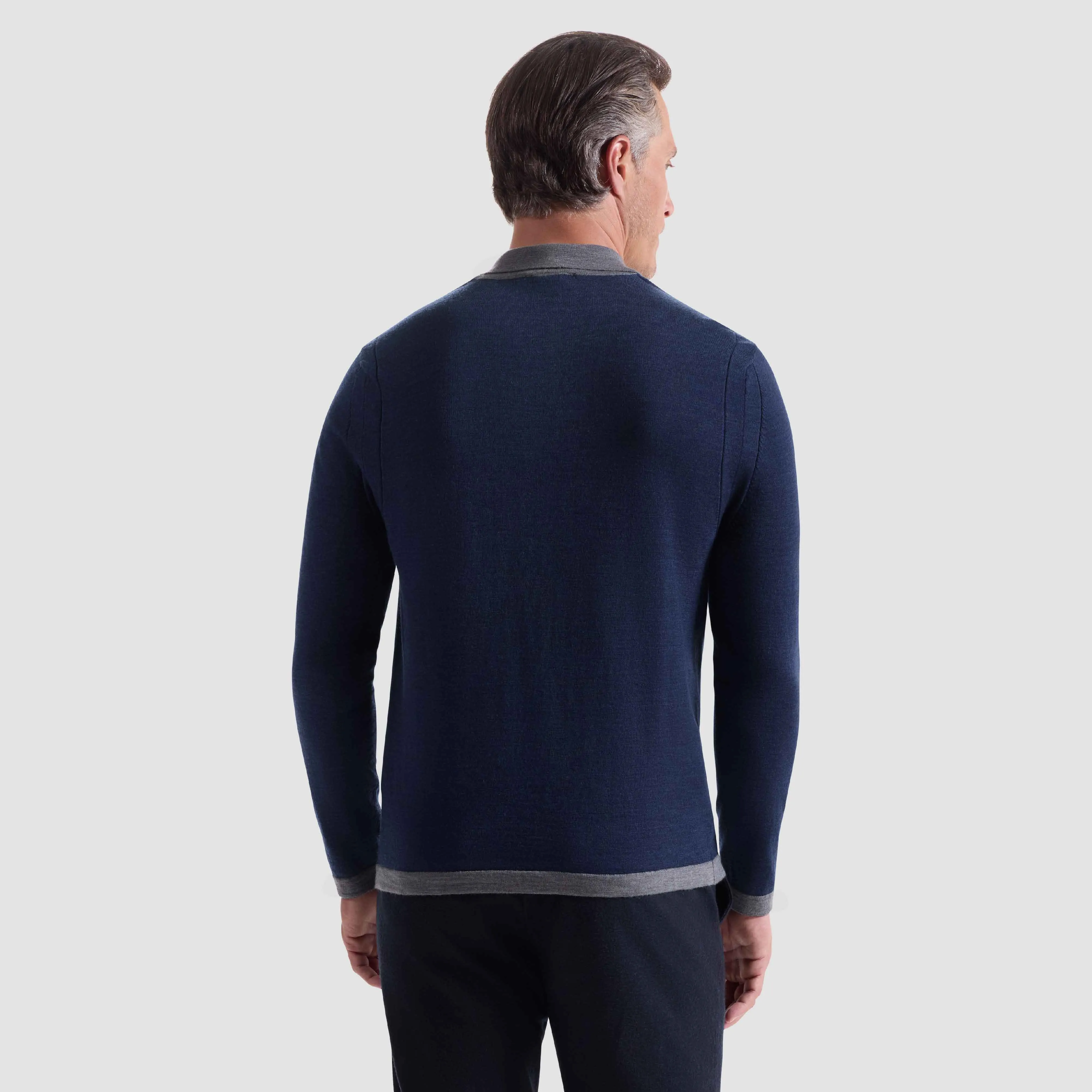 Melange Quarter Zip Polo Sweater sold by Bugatchi product image thumbnail 4