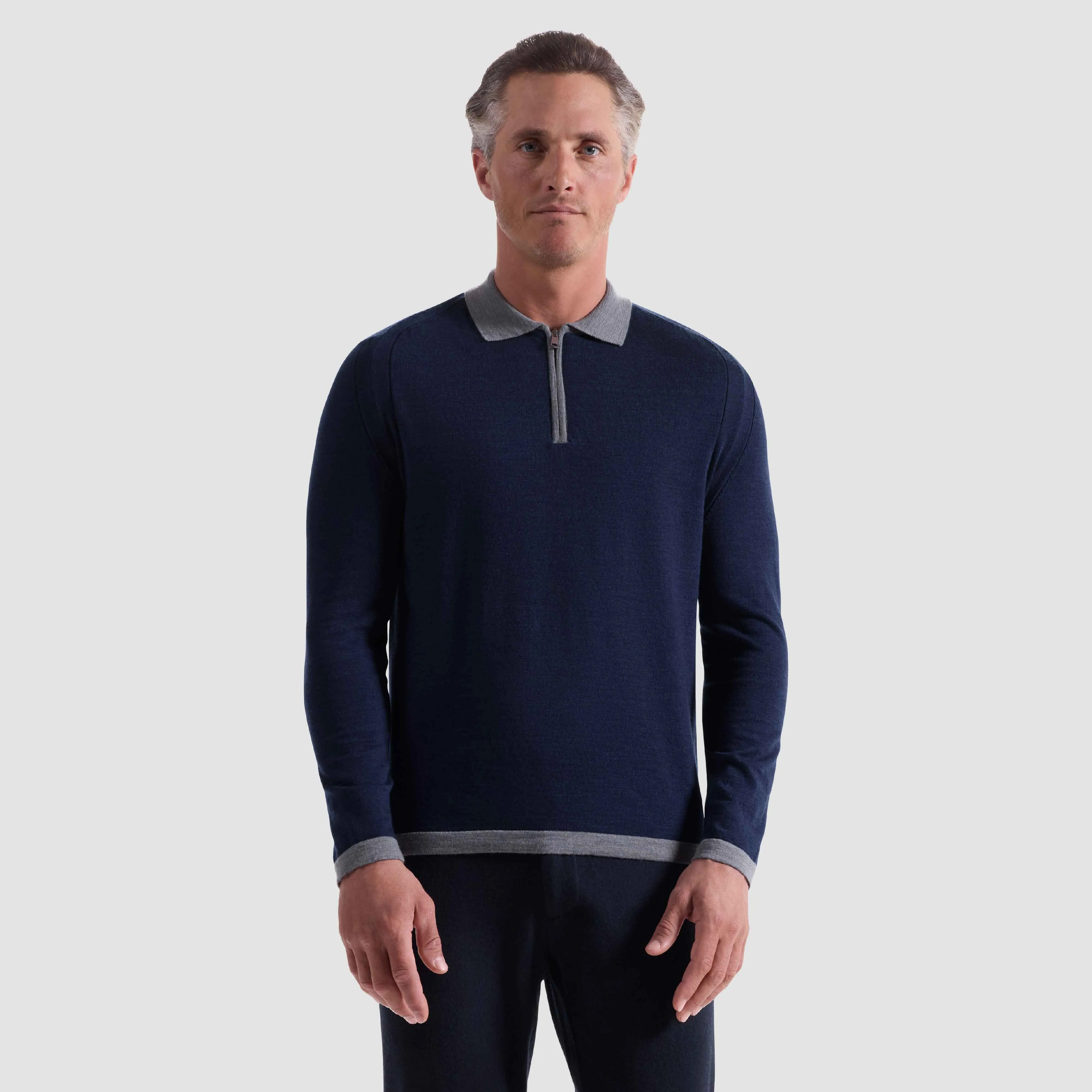 Melange Quarter Zip Polo Sweater sold by Bugatchi product image thumbnail 2