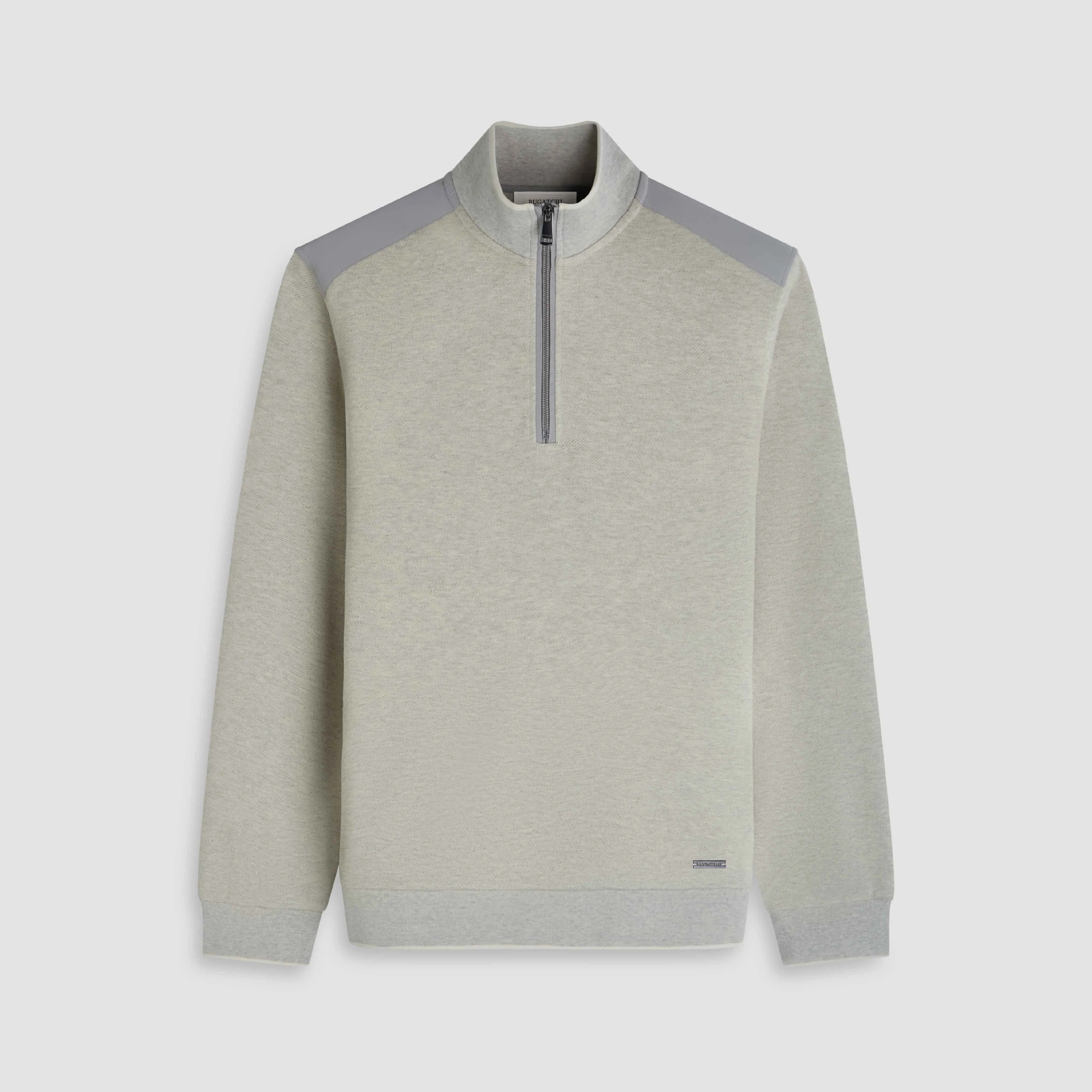 Diagonal Stripe Melange Quarter Zip sold by Bugatchi