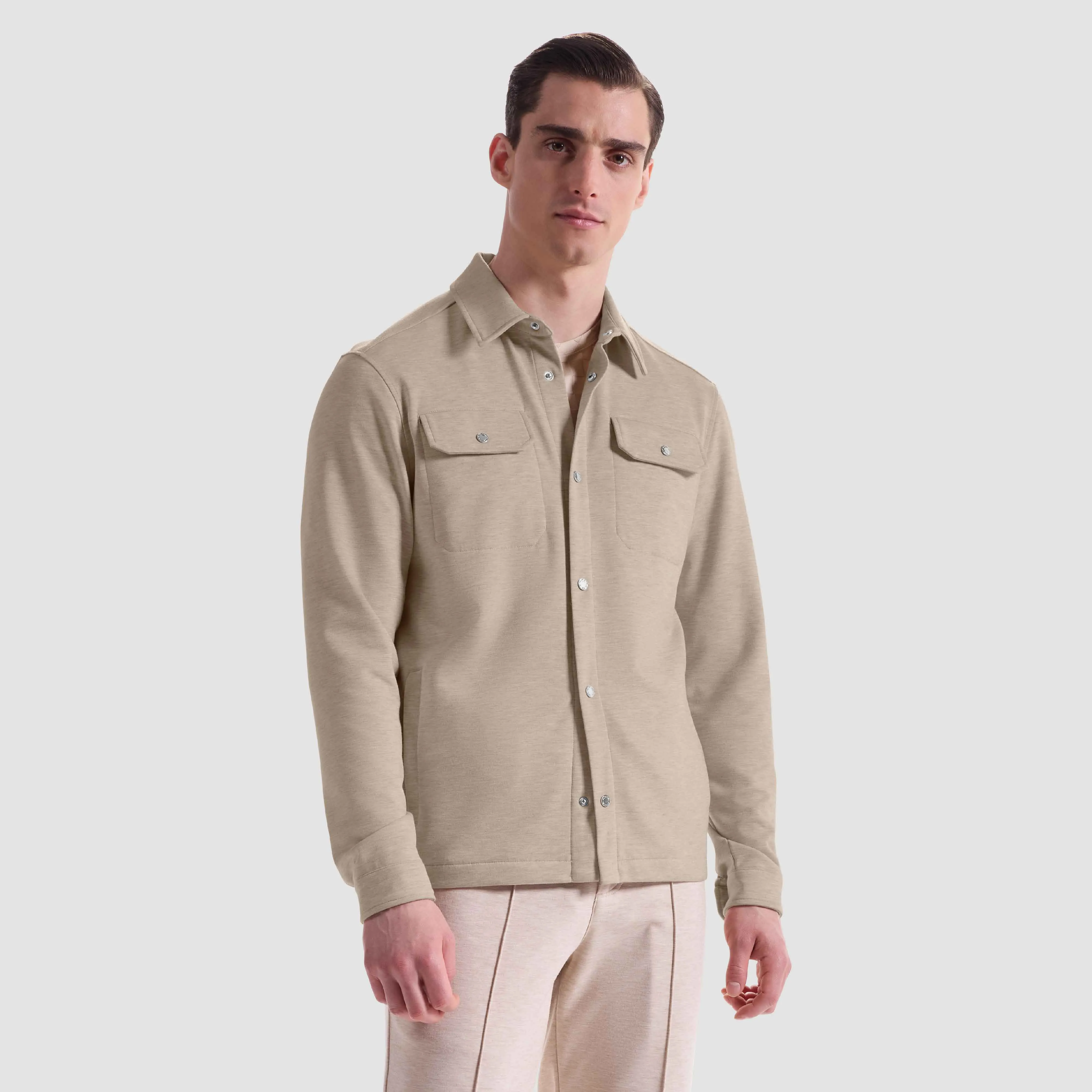 Soft Touch Performance Melange Knit Shirt sold by Bugatchi product image thumbnail 2