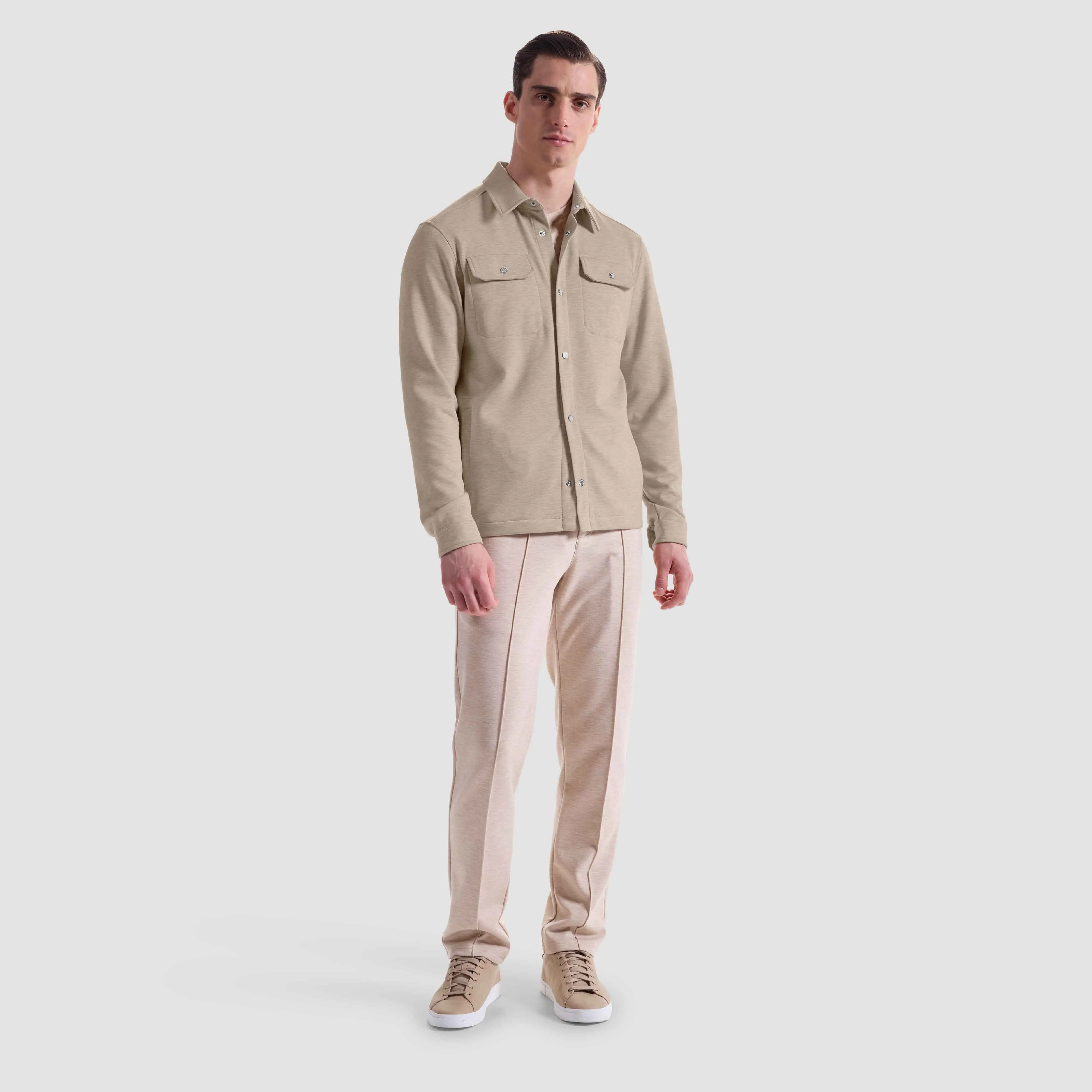 Soft Touch Performance Melange Knit Shirt sold by Bugatchi product image thumbnail 5