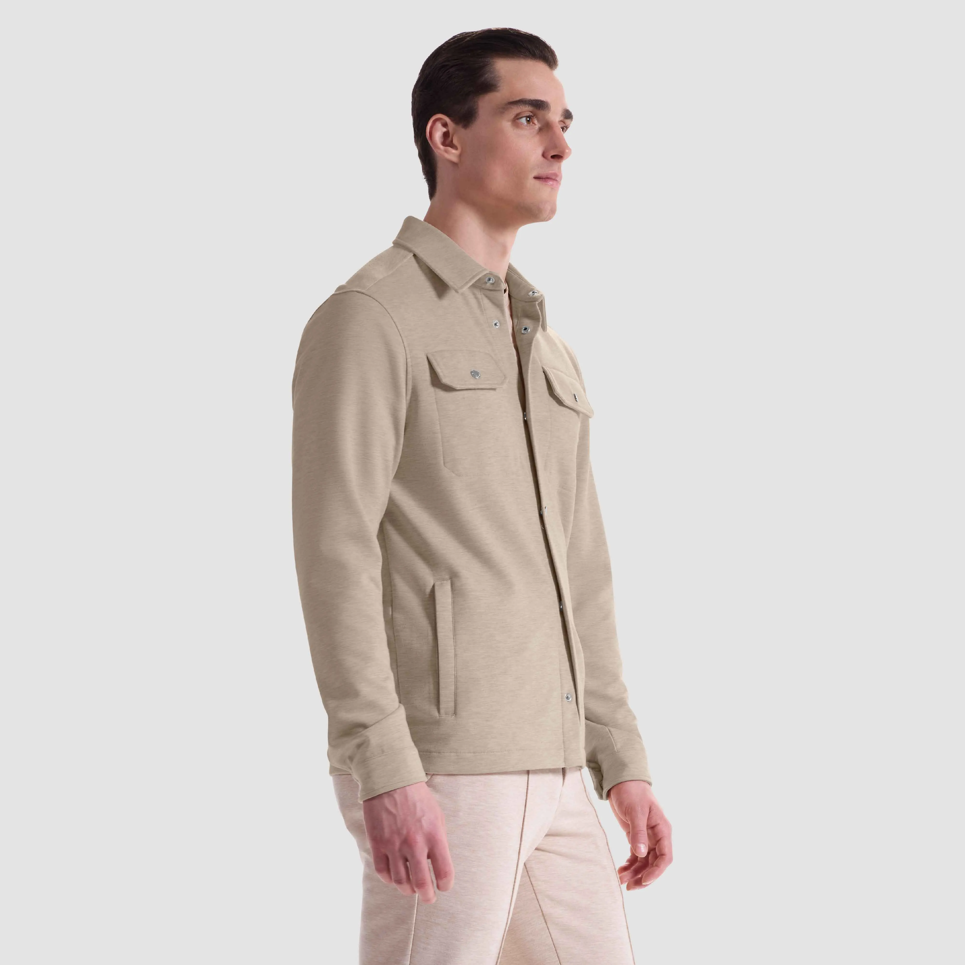 Soft Touch Performance Melange Knit Shirt sold by Bugatchi product image thumbnail 3