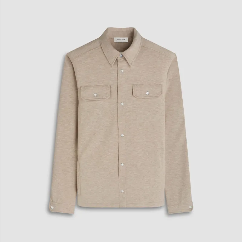 Soft Touch Performance Melange Knit Shirt sold by Bugatchi