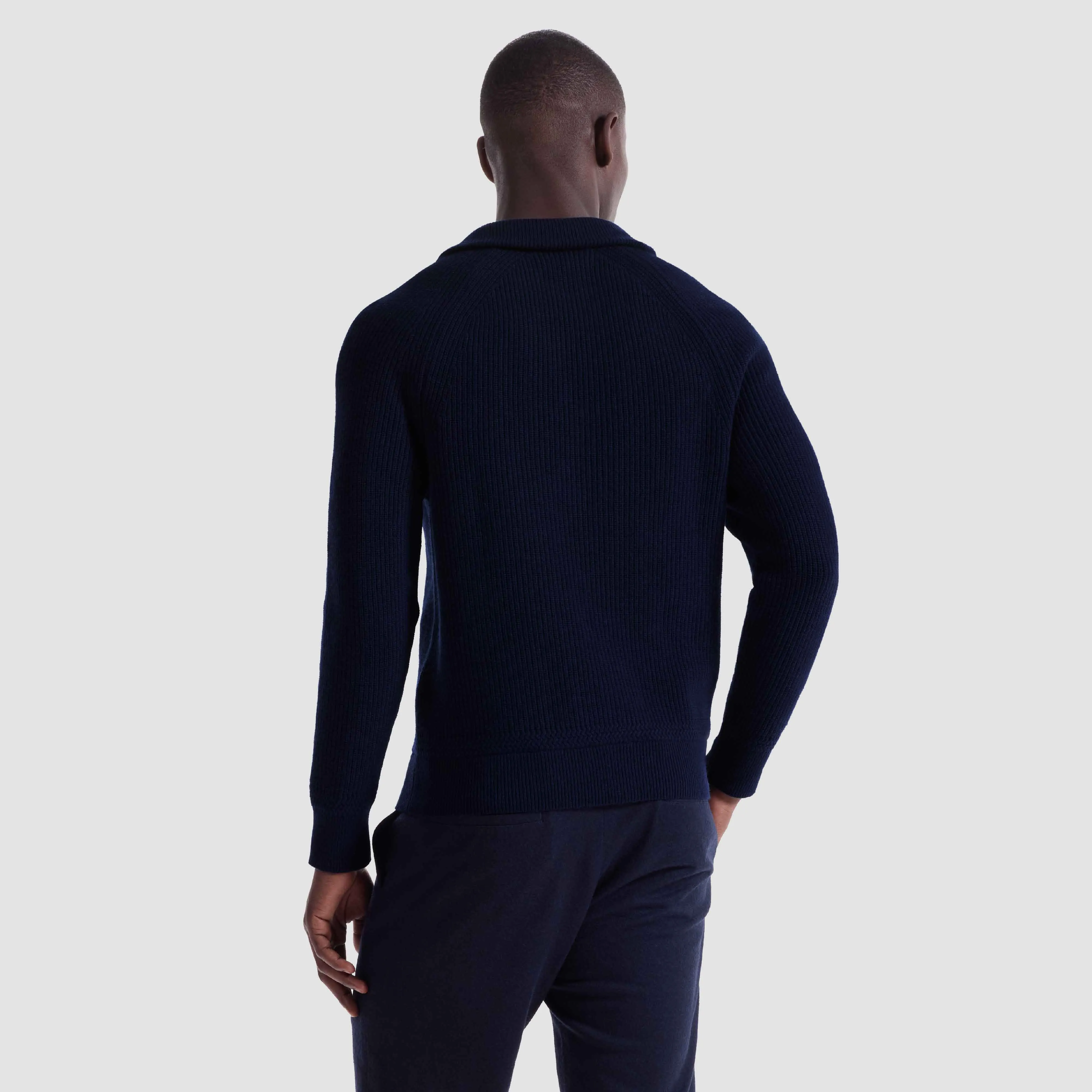 Fisherman's Rib Quarter Zip Mock Neck Sweater sold by Bugatchi product image thumbnail 4