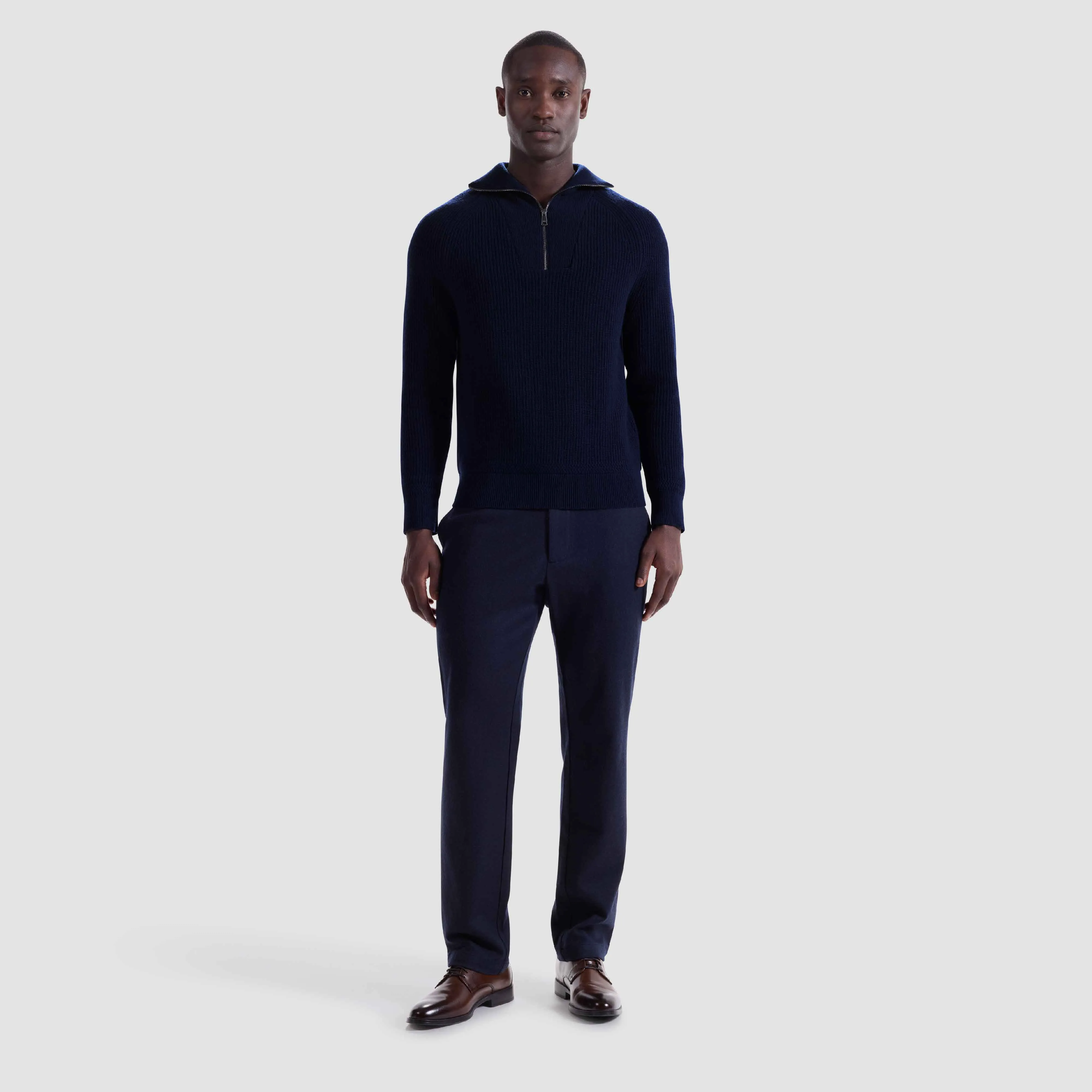 Fisherman's Rib Quarter Zip Mock Neck Sweater sold by Bugatchi product image thumbnail 5