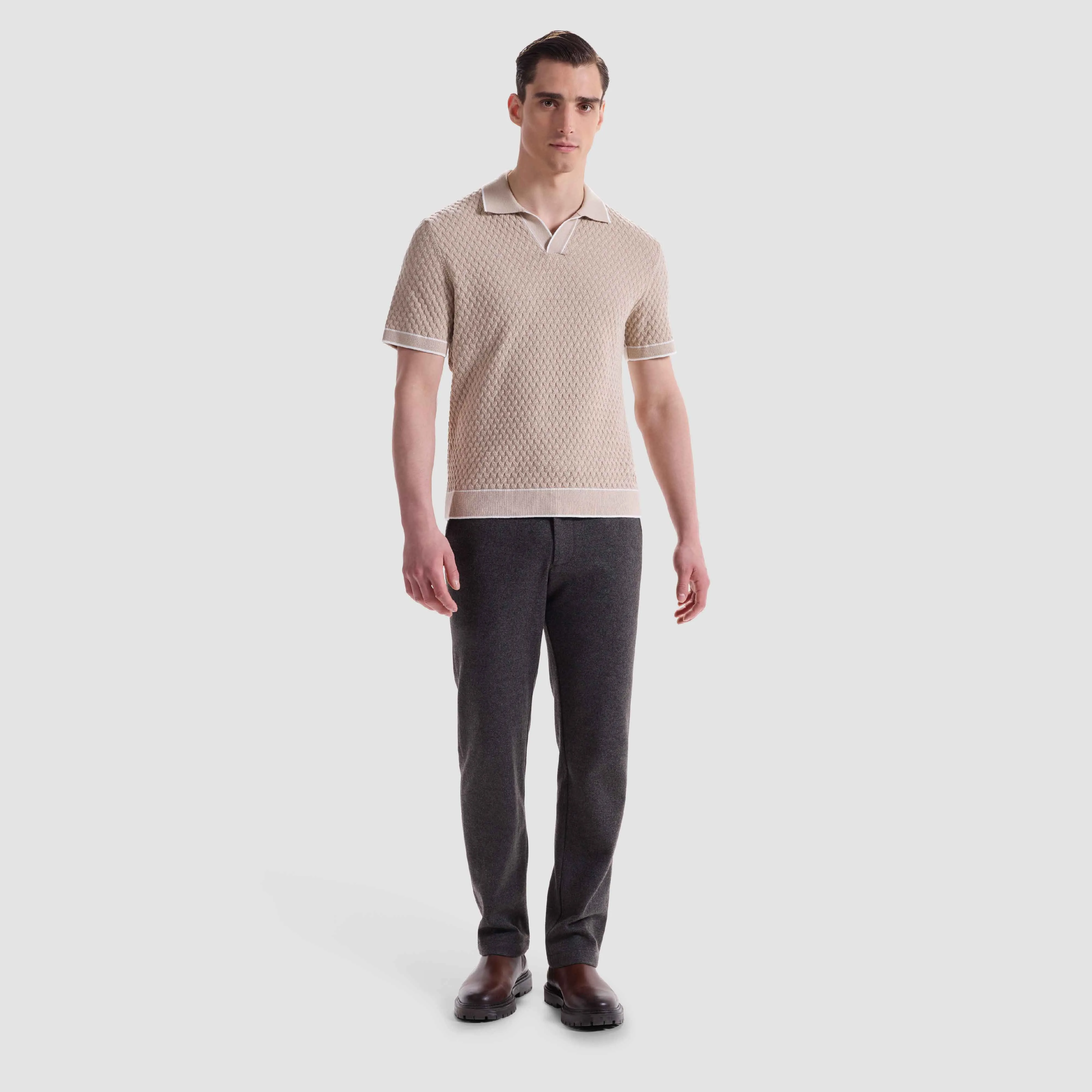 Diamond Cable Polo Sweater sold by Bugatchi product image thumbnail 5