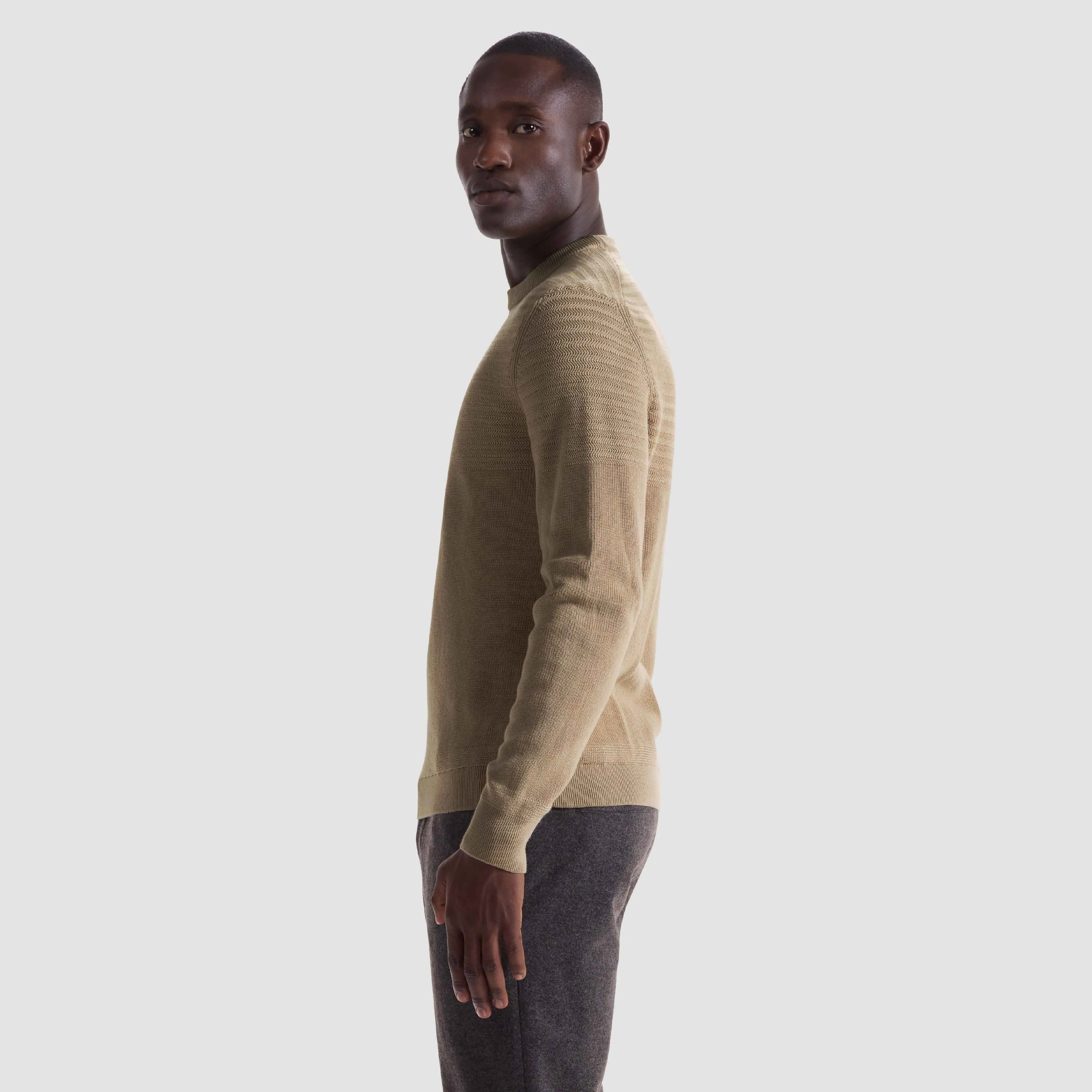 Mixed Media Crewneck Sweater sold by Bugatchi product image thumbnail 3