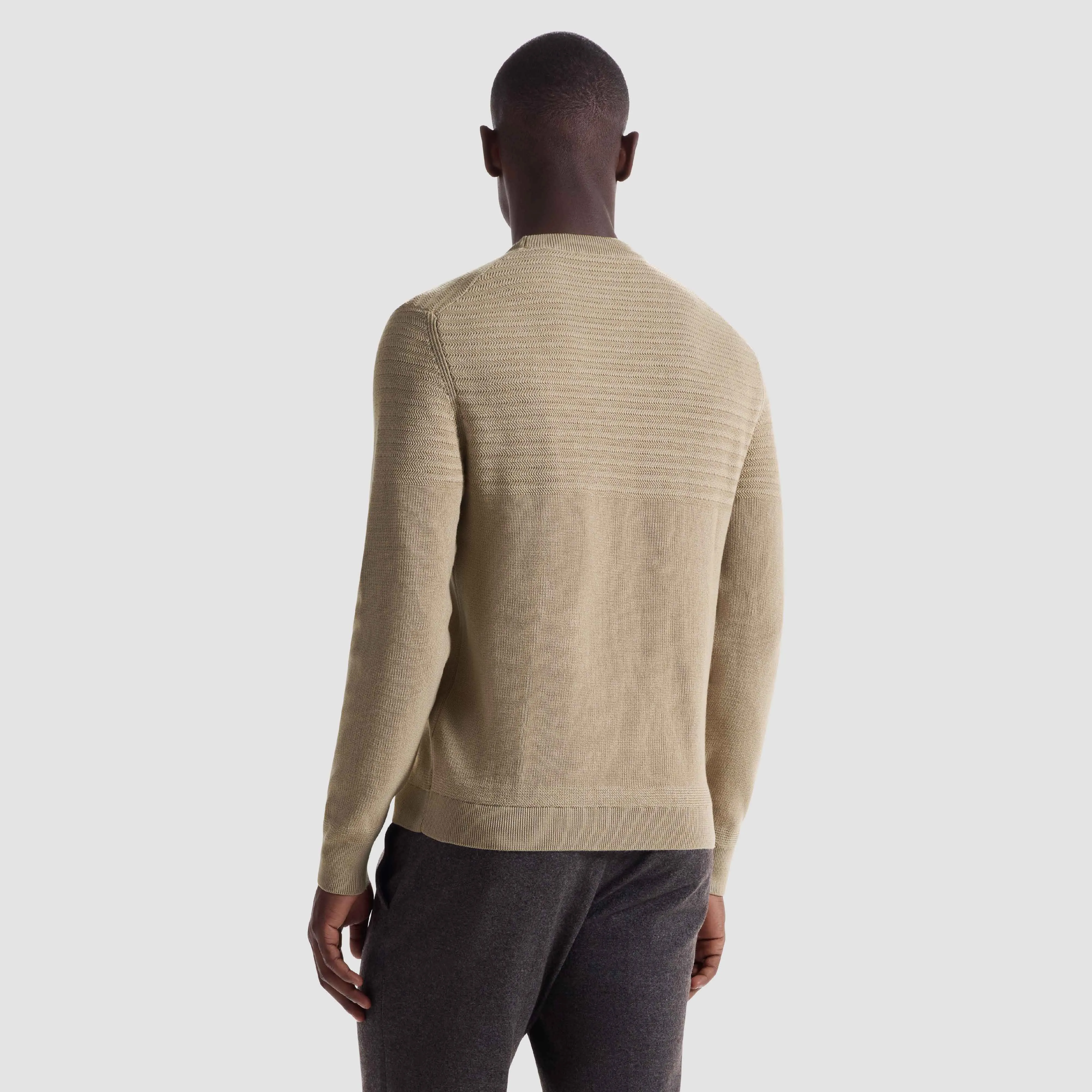 Mixed Media Crewneck Sweater sold by Bugatchi product image thumbnail 4