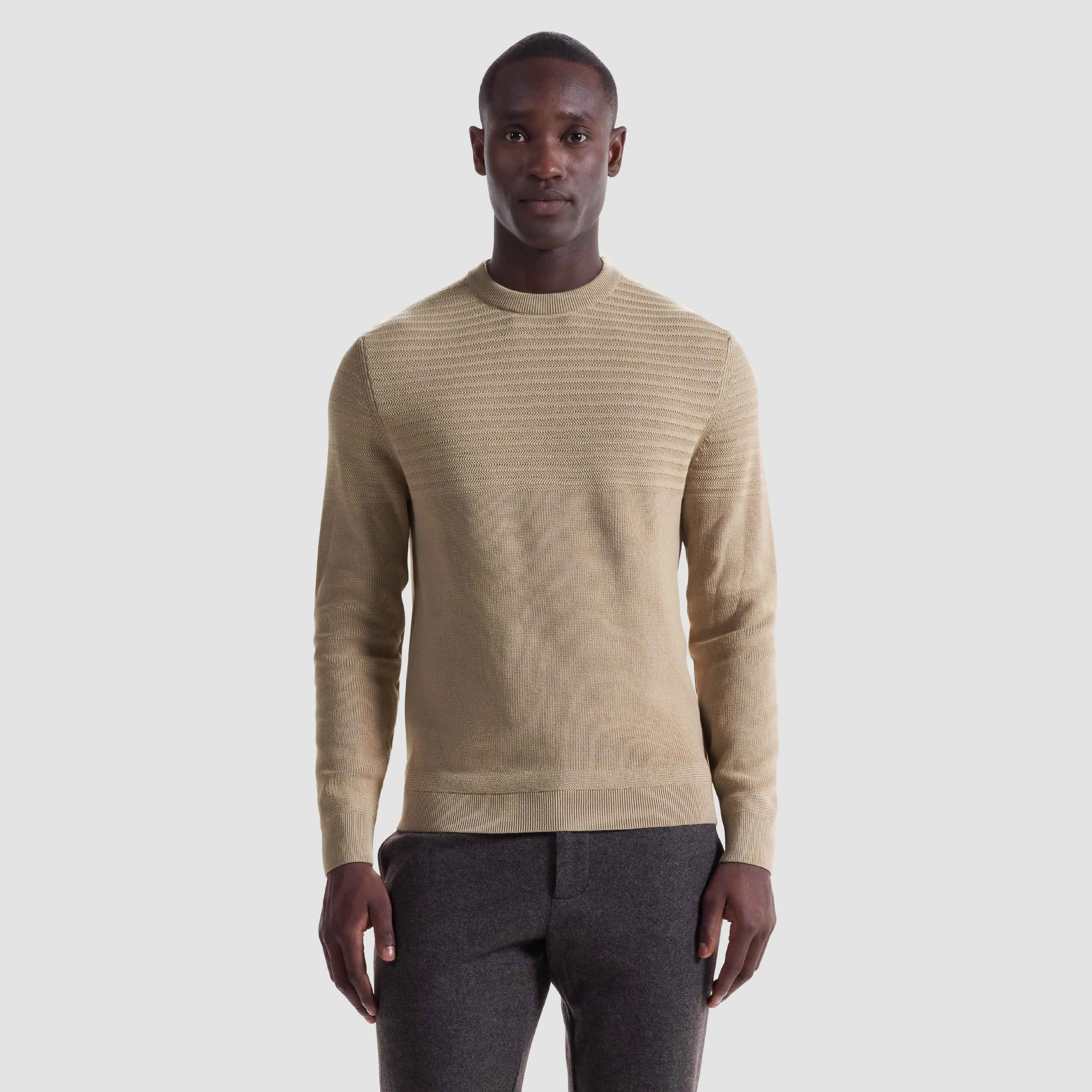 Mixed Media Crewneck Sweater sold by Bugatchi product image thumbnail 2