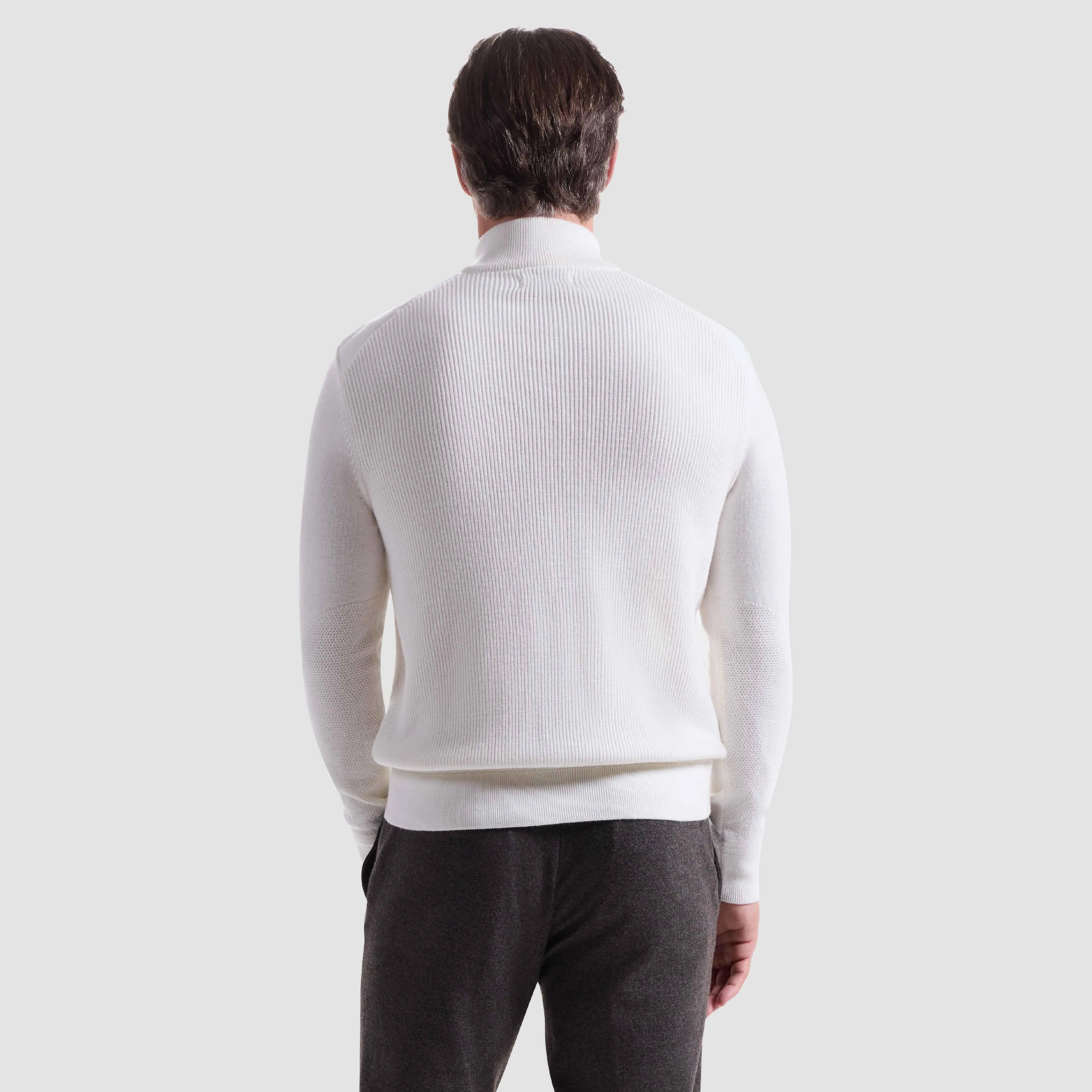 Melange Quarter Zip Mock Neck Sweater sold by Bugatchi product image thumbnail 5