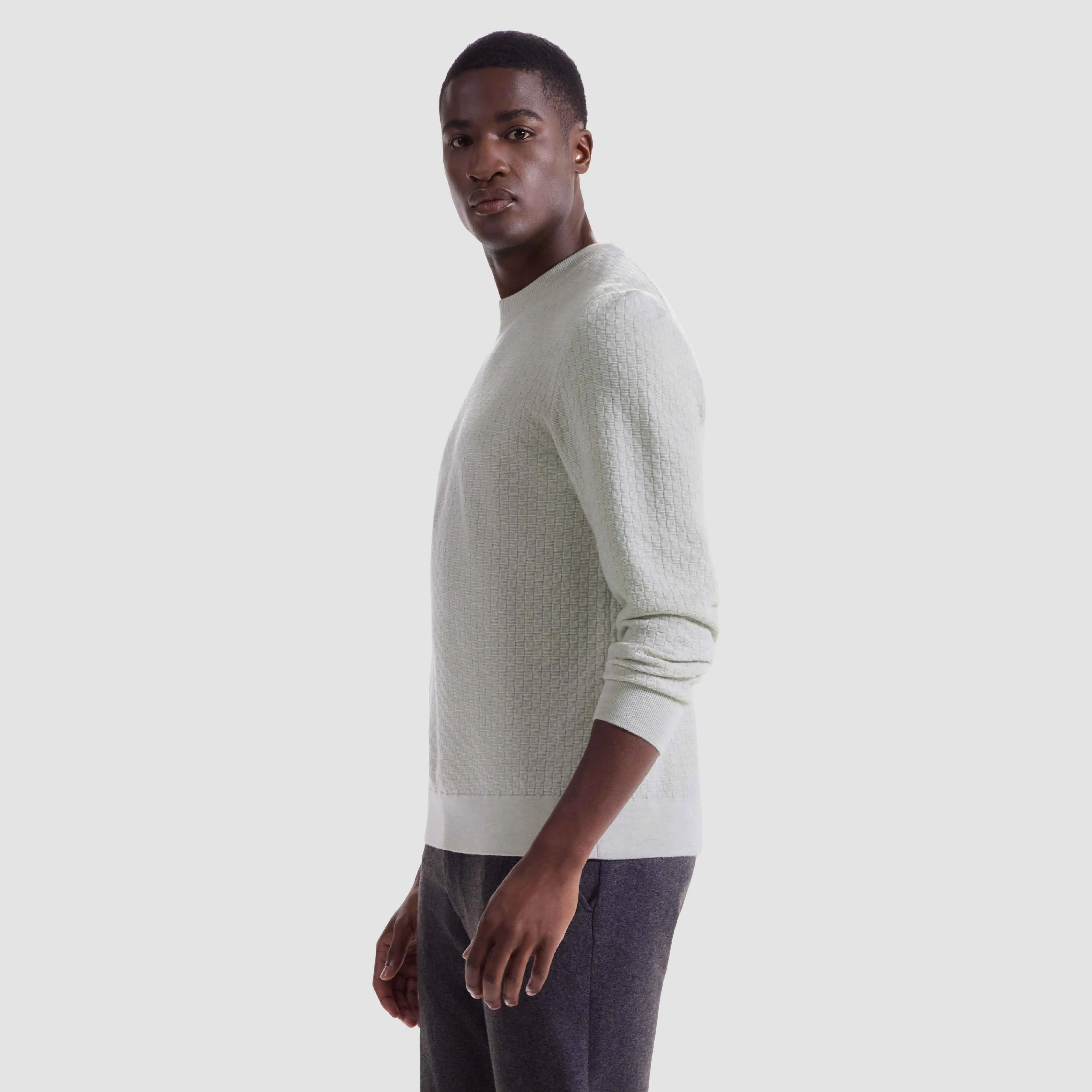 Basketweave Crewneck Sweater sold by Bugatchi product image thumbnail 3