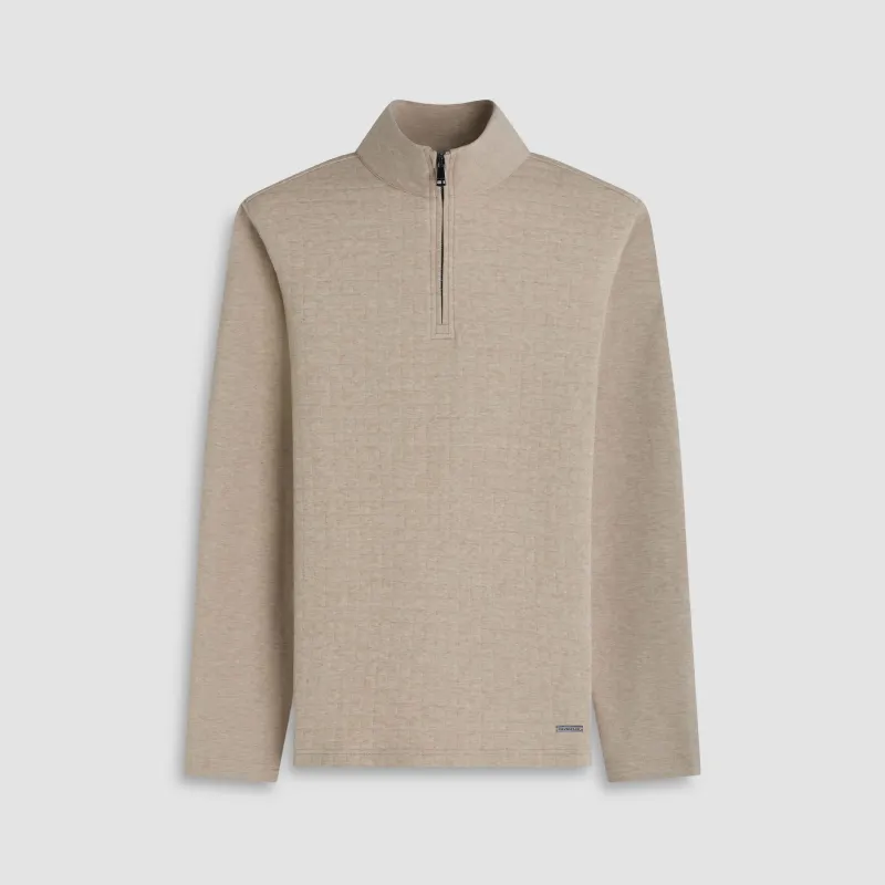 Heathered Waffle Knit Quarter Zip sold by Bugatchi