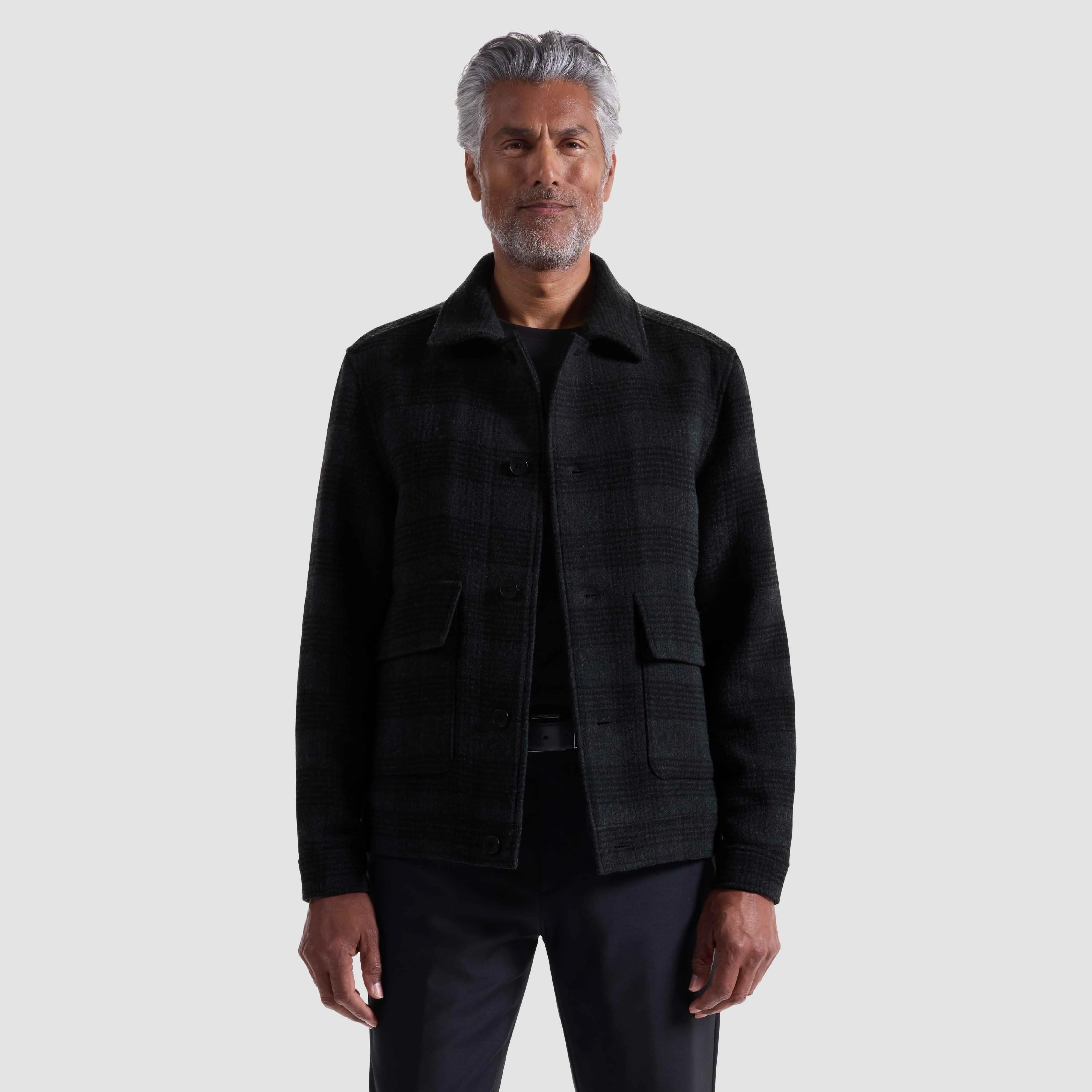 Glen Plaid Blouson Jacket sold by Bugatchi product image thumbnail 3