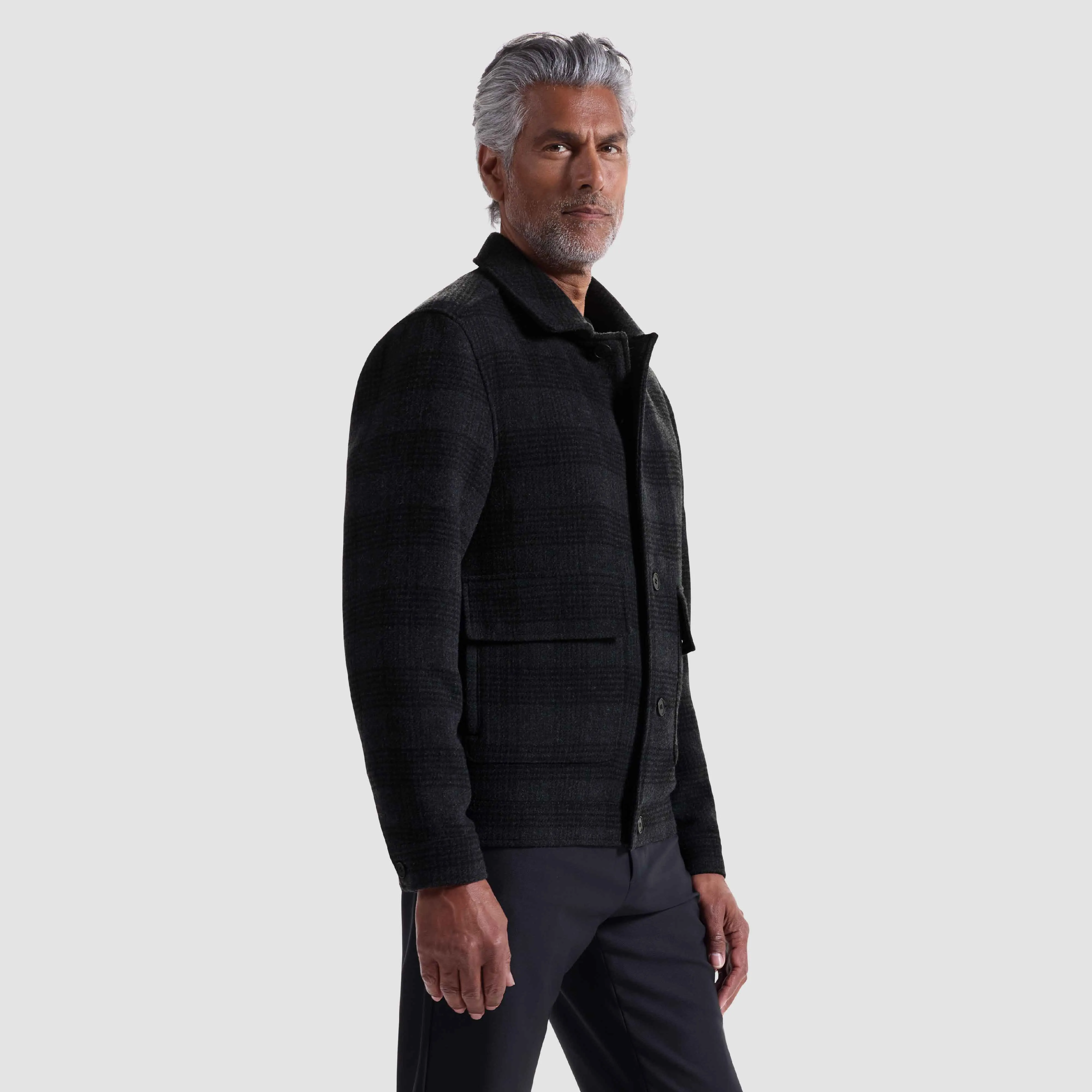 Glen Plaid Blouson Jacket sold by Bugatchi product image thumbnail 4