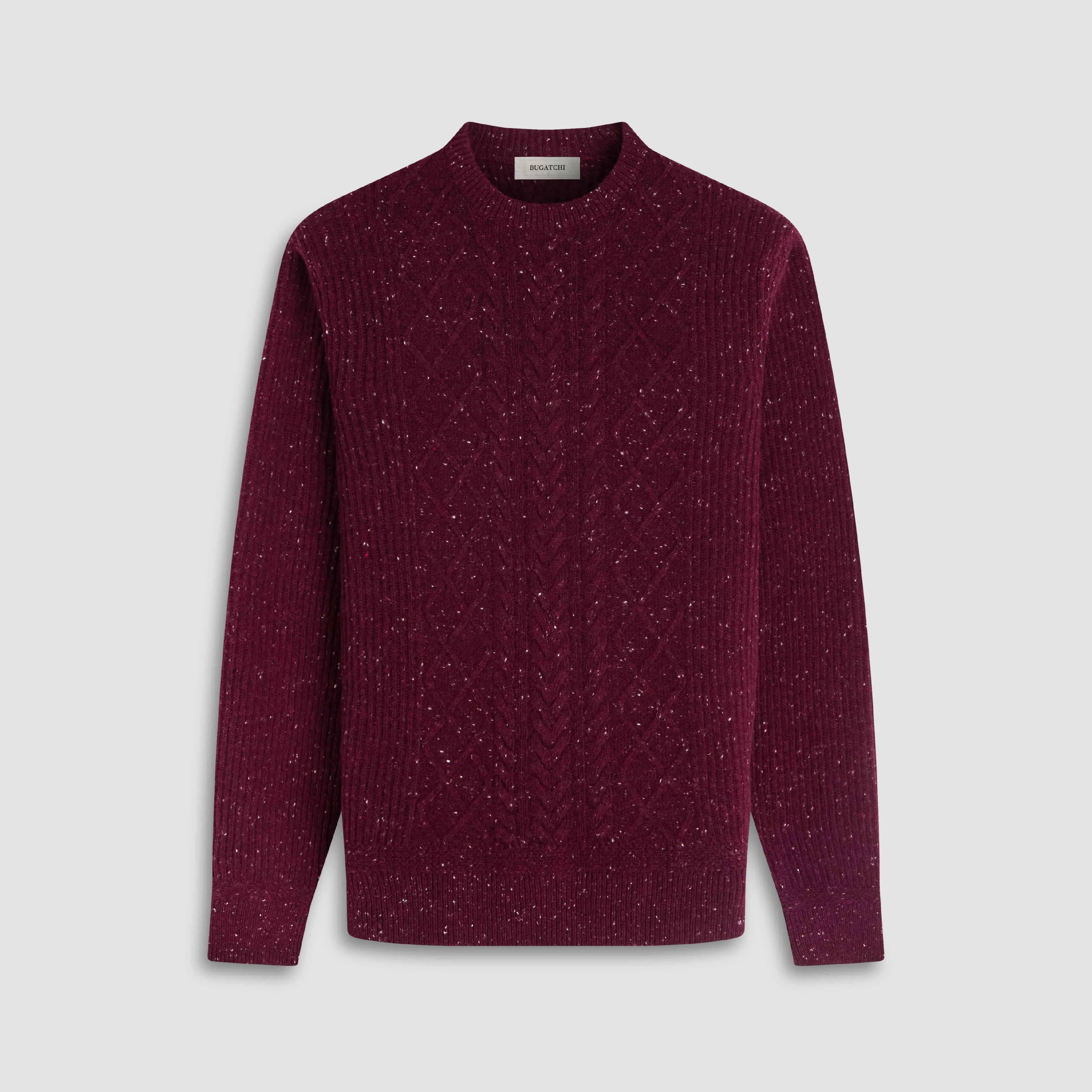 Cable Diamond Stitch Crewneck Sweater sold by Bugatchi product image thumbnail 2