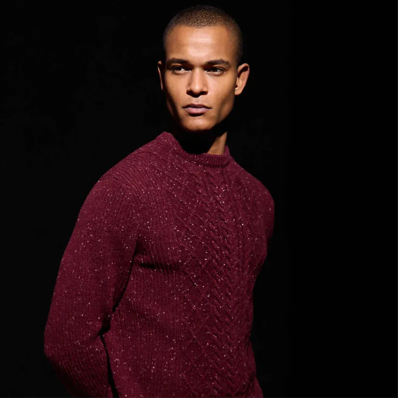 Cable Diamond Stitch Crewneck Sweater sold by Bugatchi