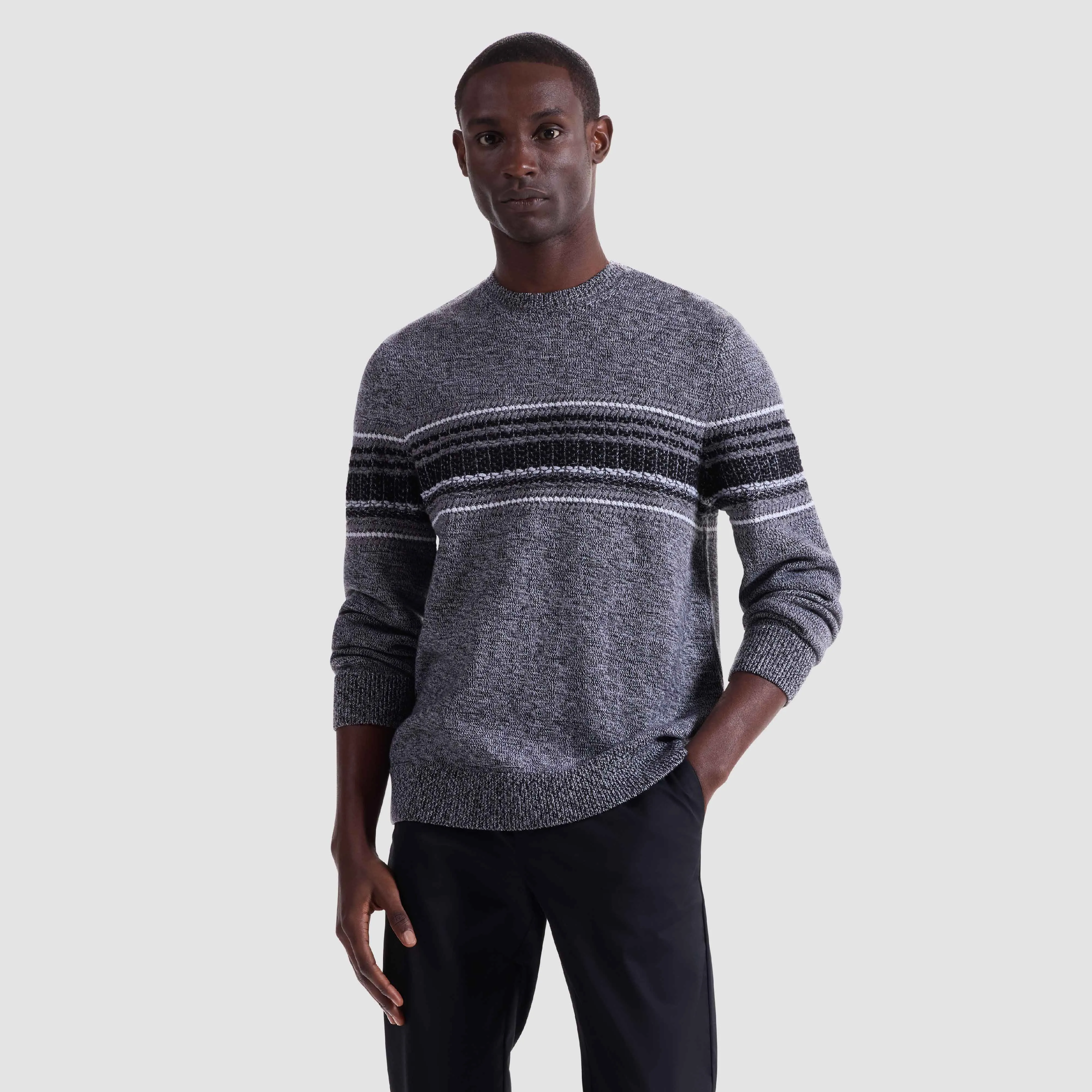 Mixed Media Front Crewneck Sweater sold by Bugatchi product image thumbnail 2