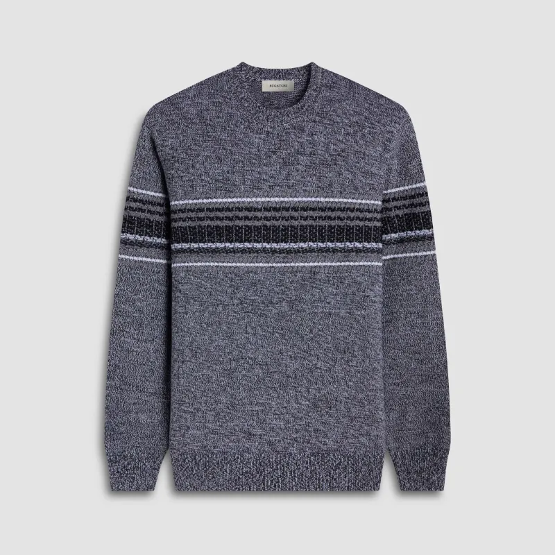 Mixed Media Front Crewneck Sweater sold by Bugatchi