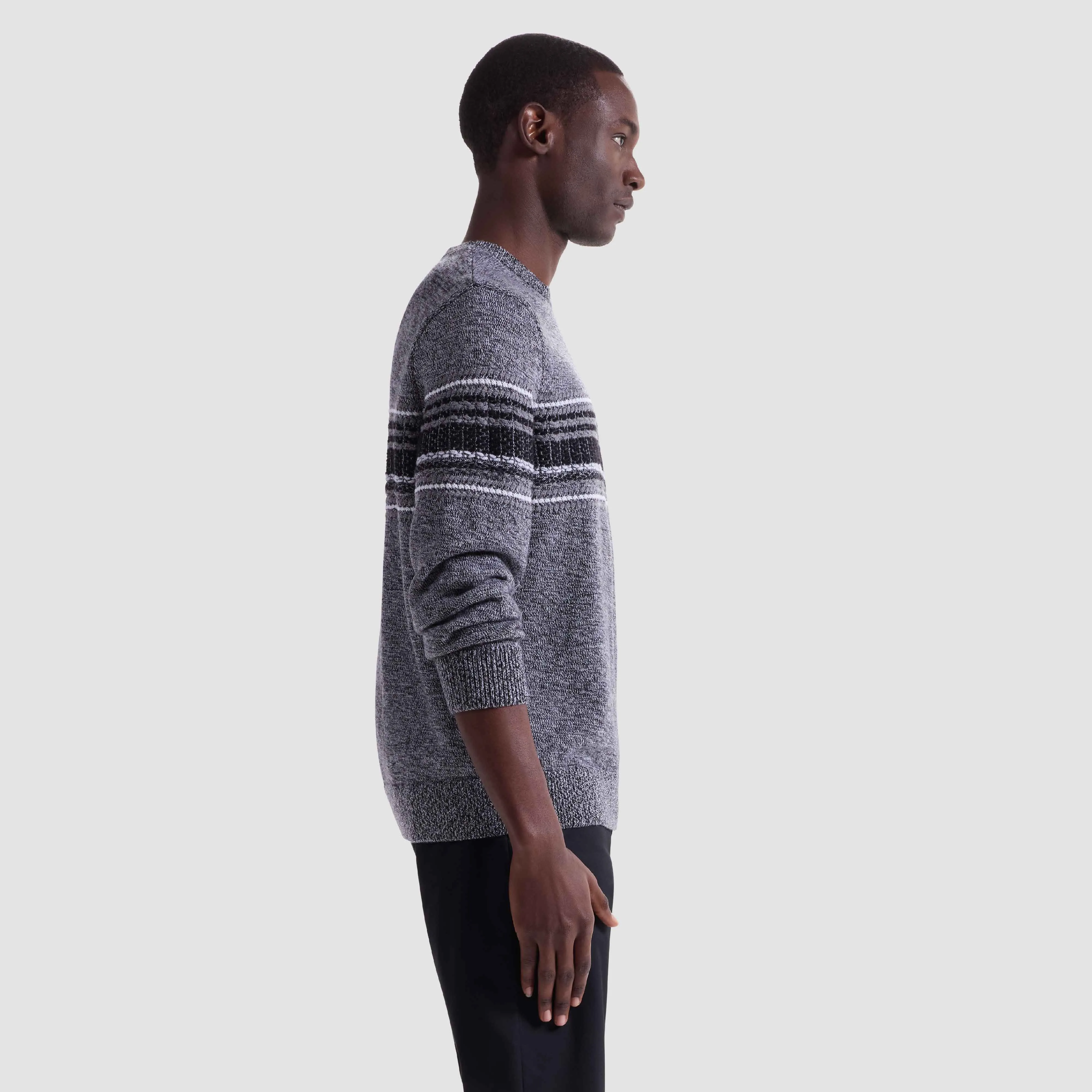 Mixed Media Front Crewneck Sweater sold by Bugatchi product image thumbnail 3