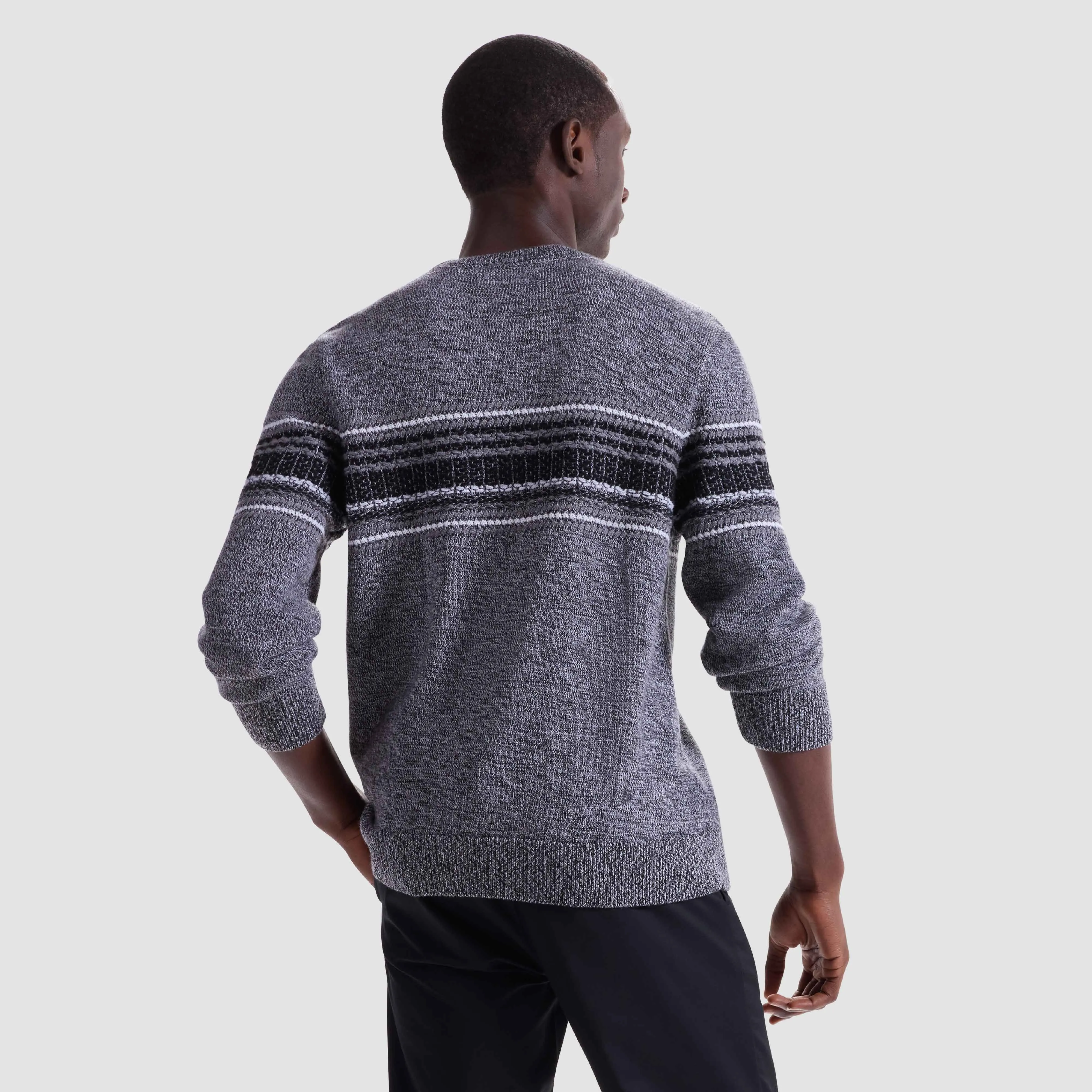 Mixed Media Front Crewneck Sweater sold by Bugatchi product image thumbnail 4