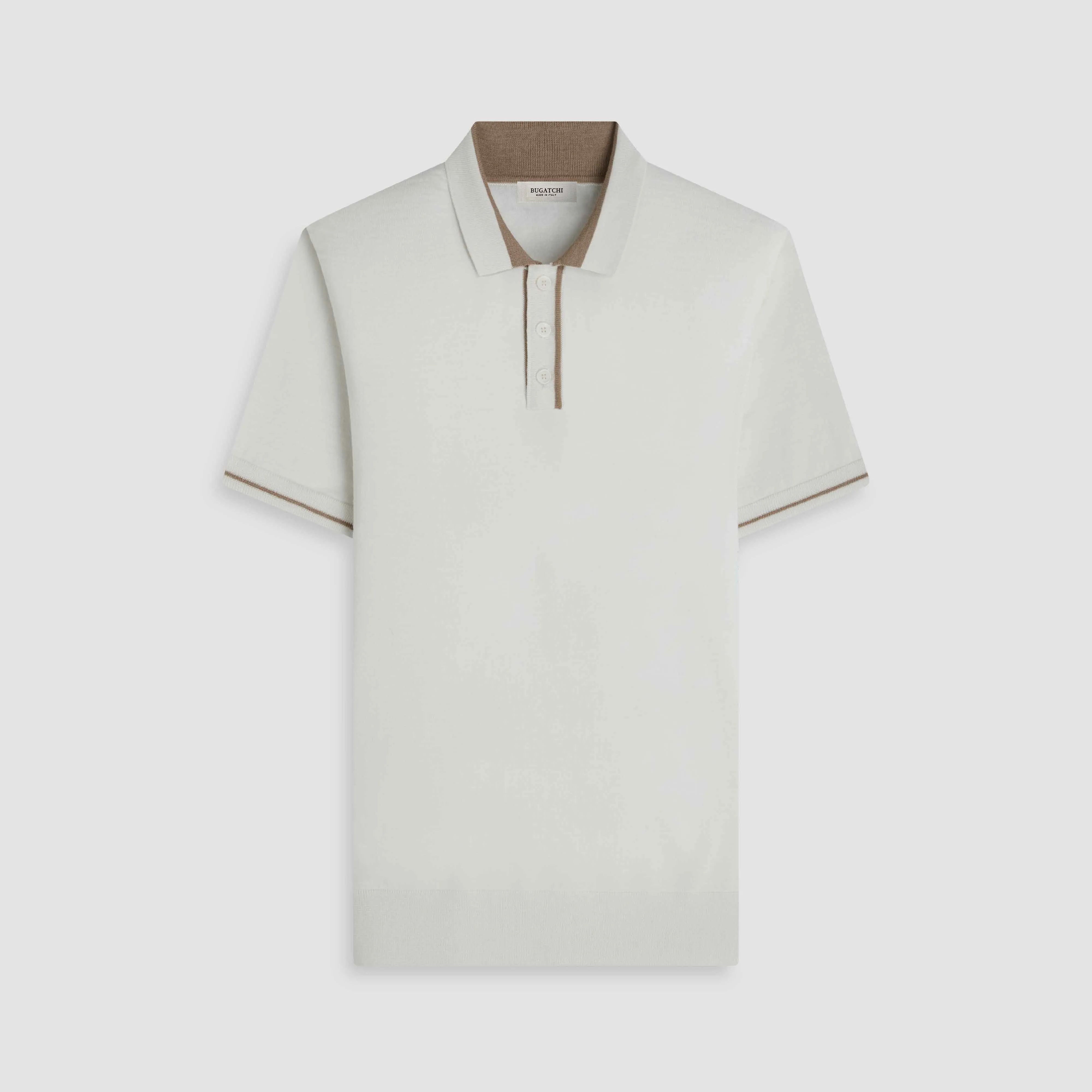 Solid Rib Merino-Silk Polo Sweater sold by Bugatchi