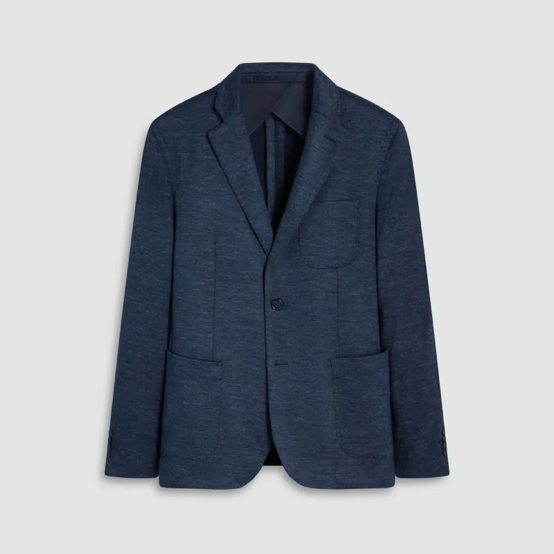 Heather Grey Two-Button Blazer sold by Bugatchi