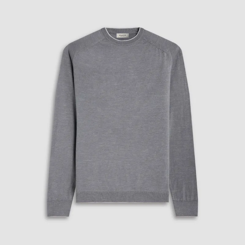 Melange Merino-Silk-Linen Crewneck Sweater sold by Bugatchi