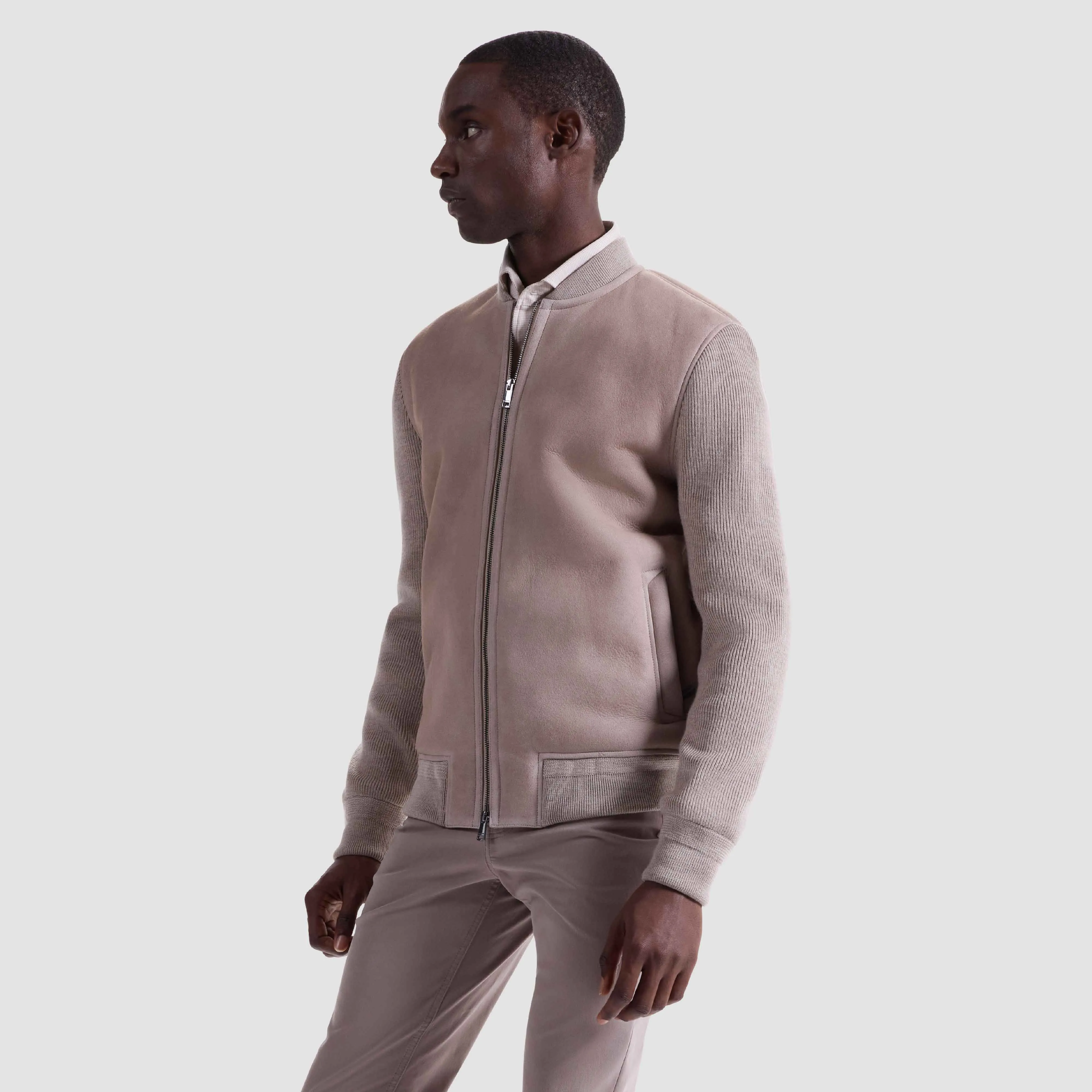 Lamb Shearling and Merino Wool Blouson sold by Bugatchi product image thumbnail 4