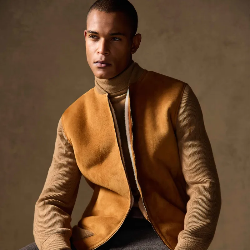 Lamb Shearling and Merino Wool Blouson sold by Bugatchi