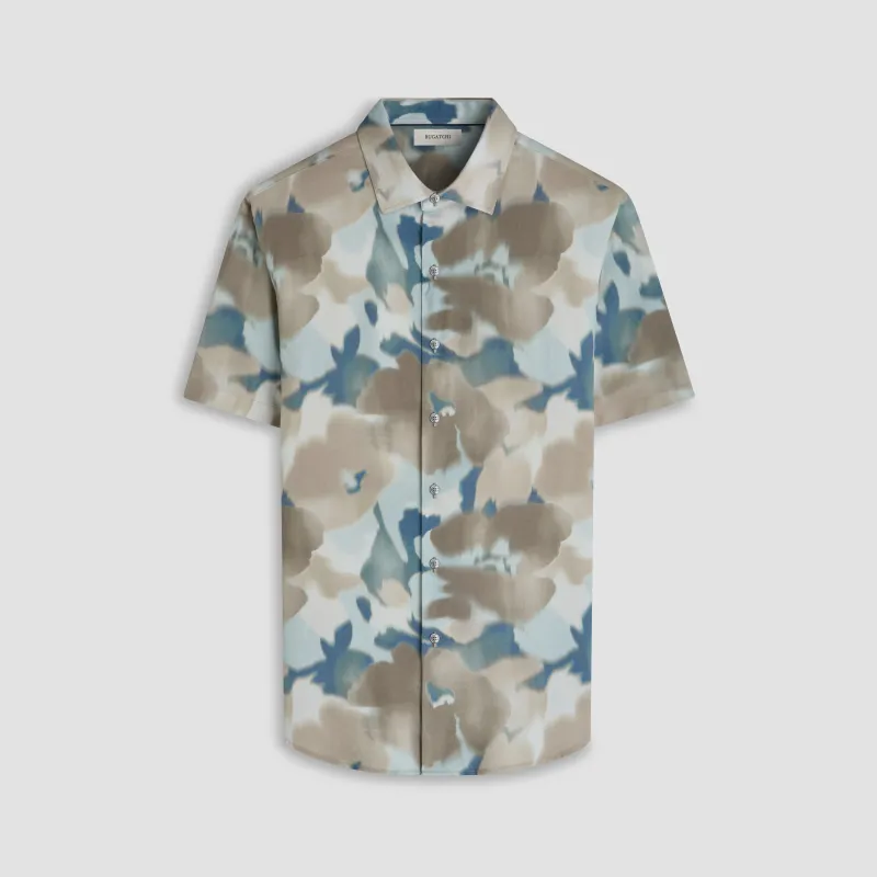 Orson Abstract Watercolor Short-Sleeve Shirt sold by Bugatchi