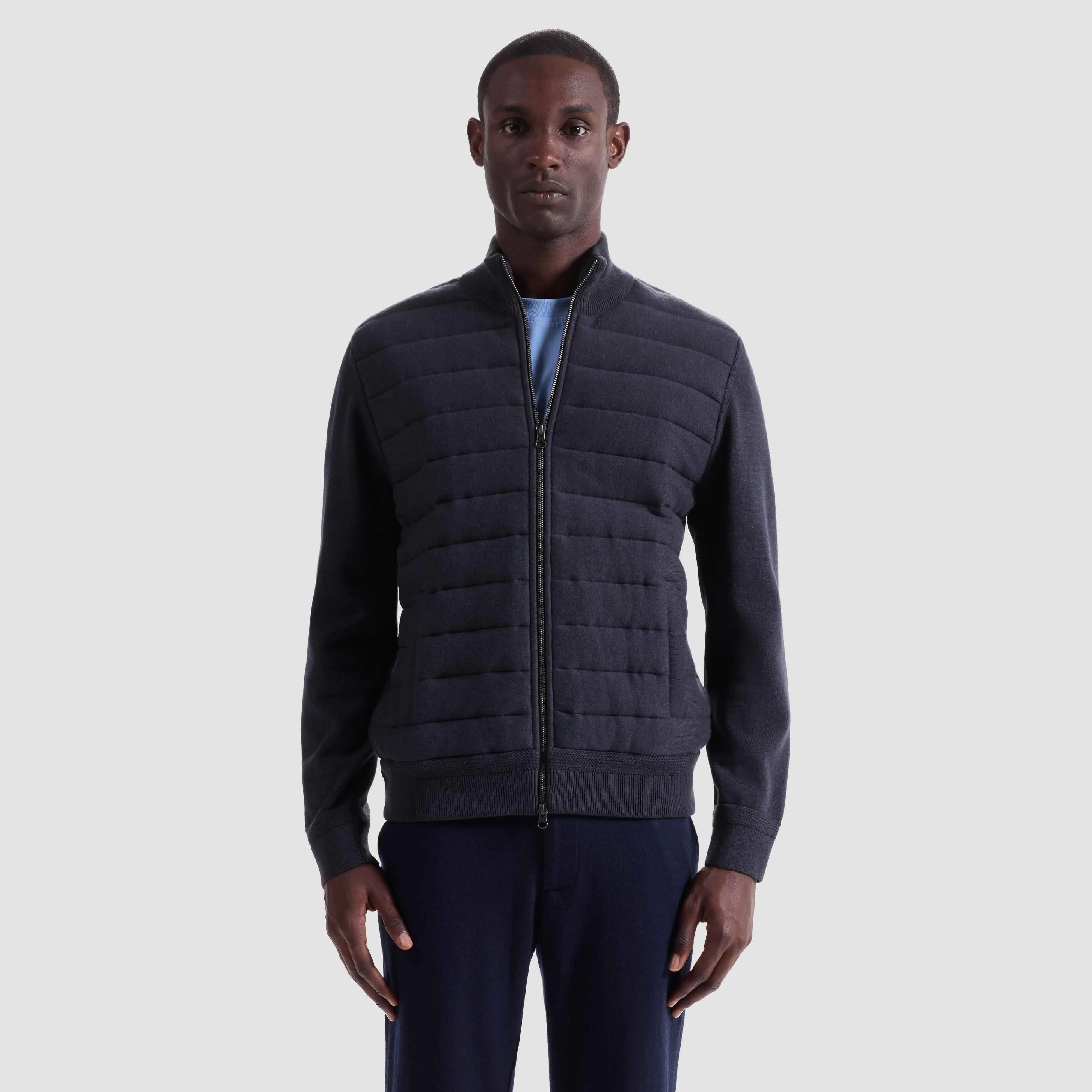 Melange Quilted Full Zip Sweater sold by Bugatchi product image thumbnail 2