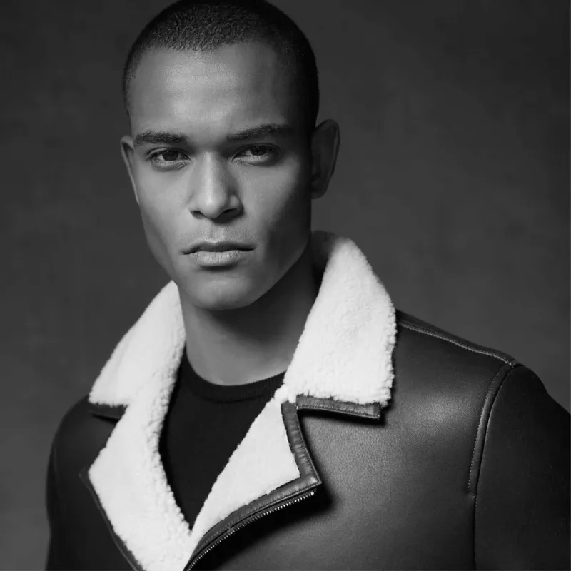 Shearling Lined Leather Biker Jacket sold by Bugatchi