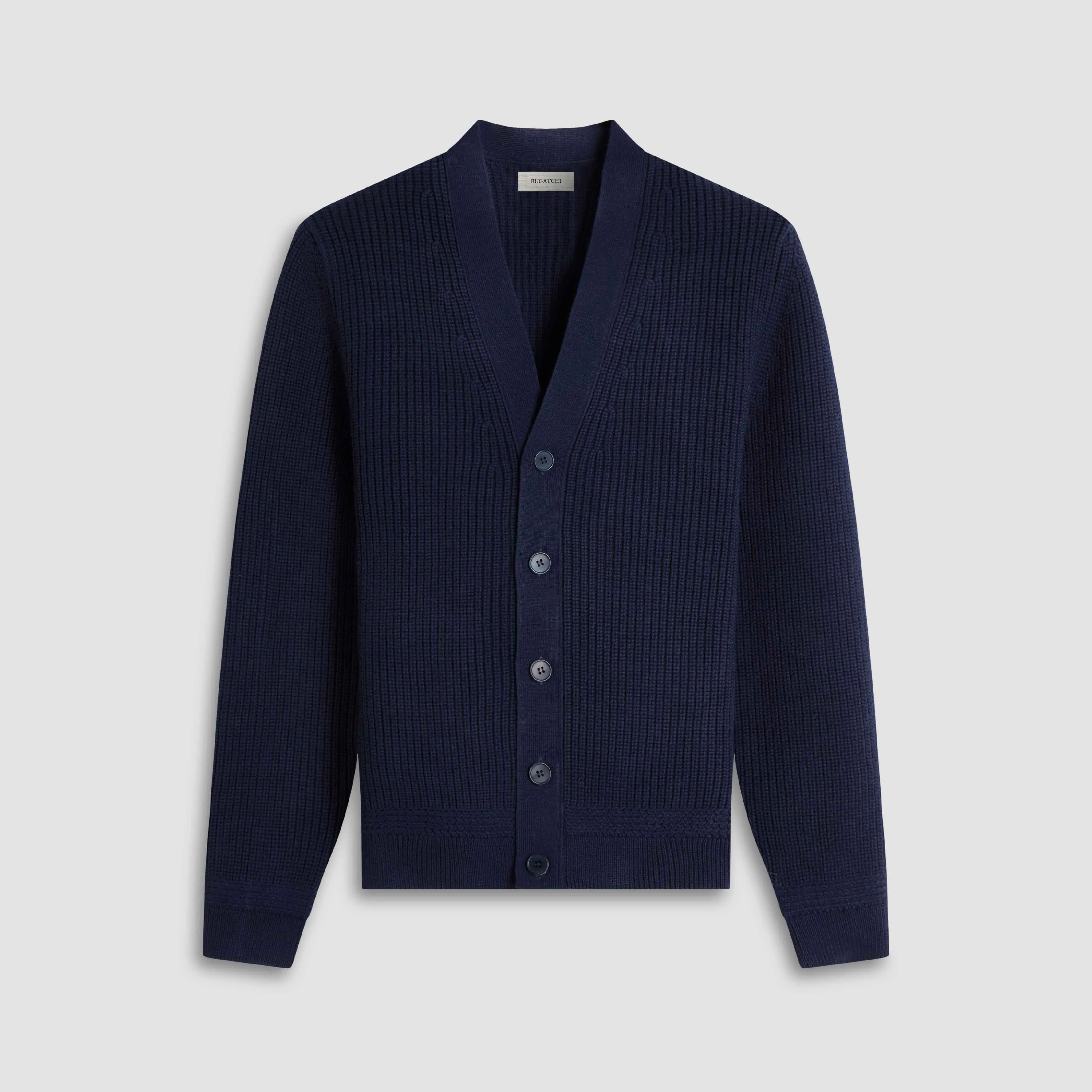 Rib Knit Cardigan Sweater sold by Bugatchi product image thumbnail 2