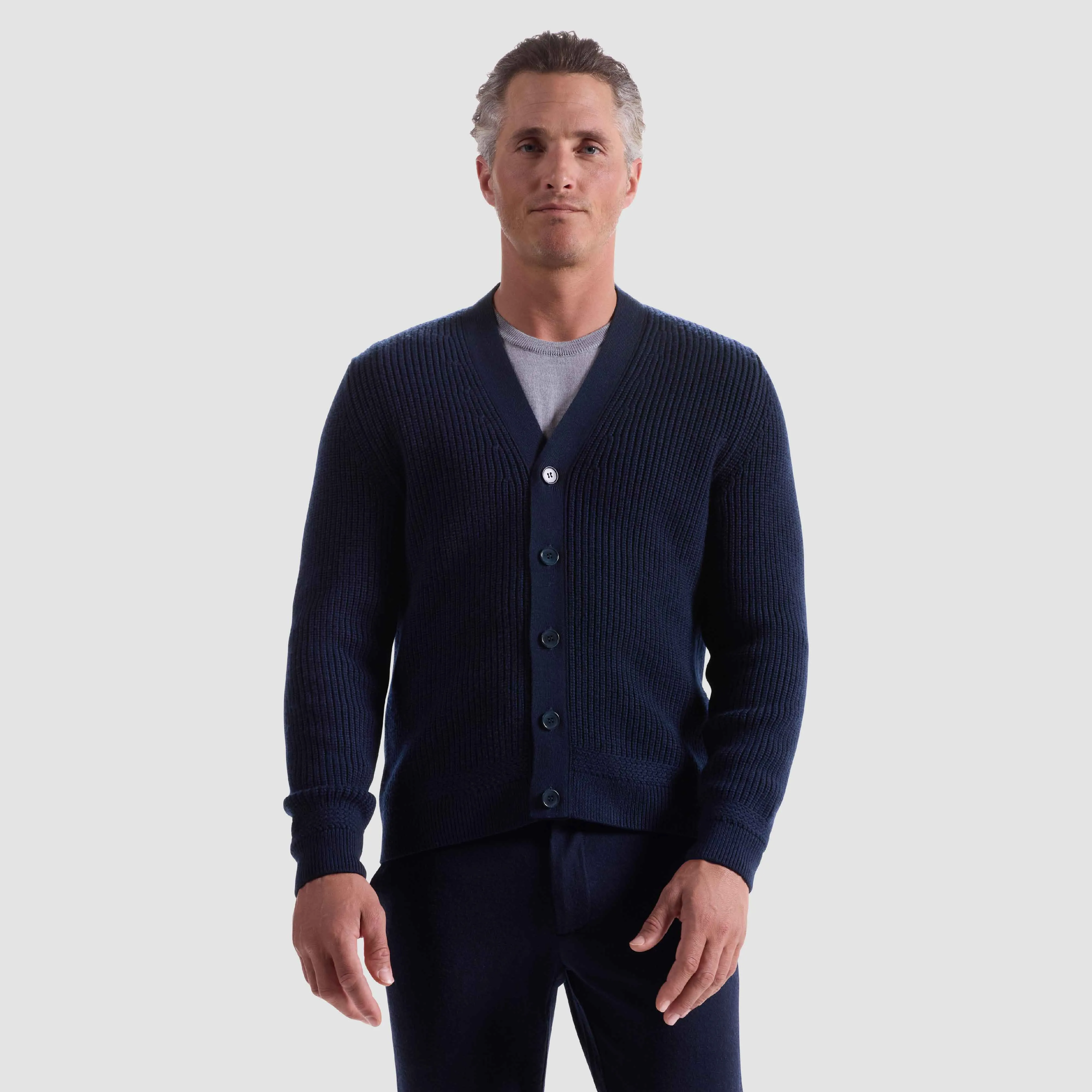 Rib Knit Cardigan Sweater sold by Bugatchi product image thumbnail 3