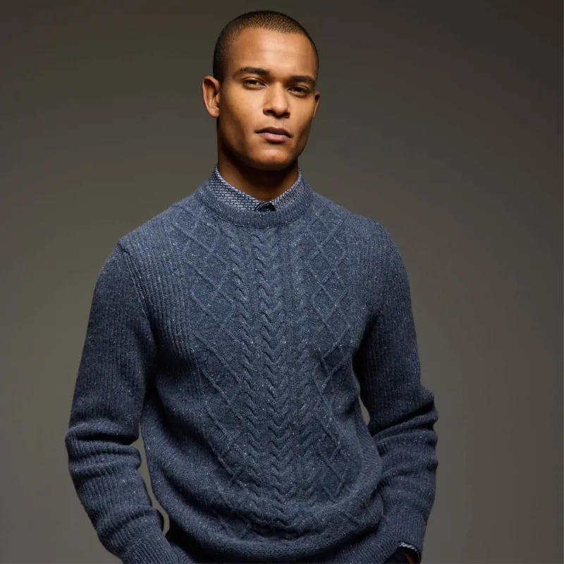 Cable Diamond Stitch Crewneck Sweater sold by Bugatchi