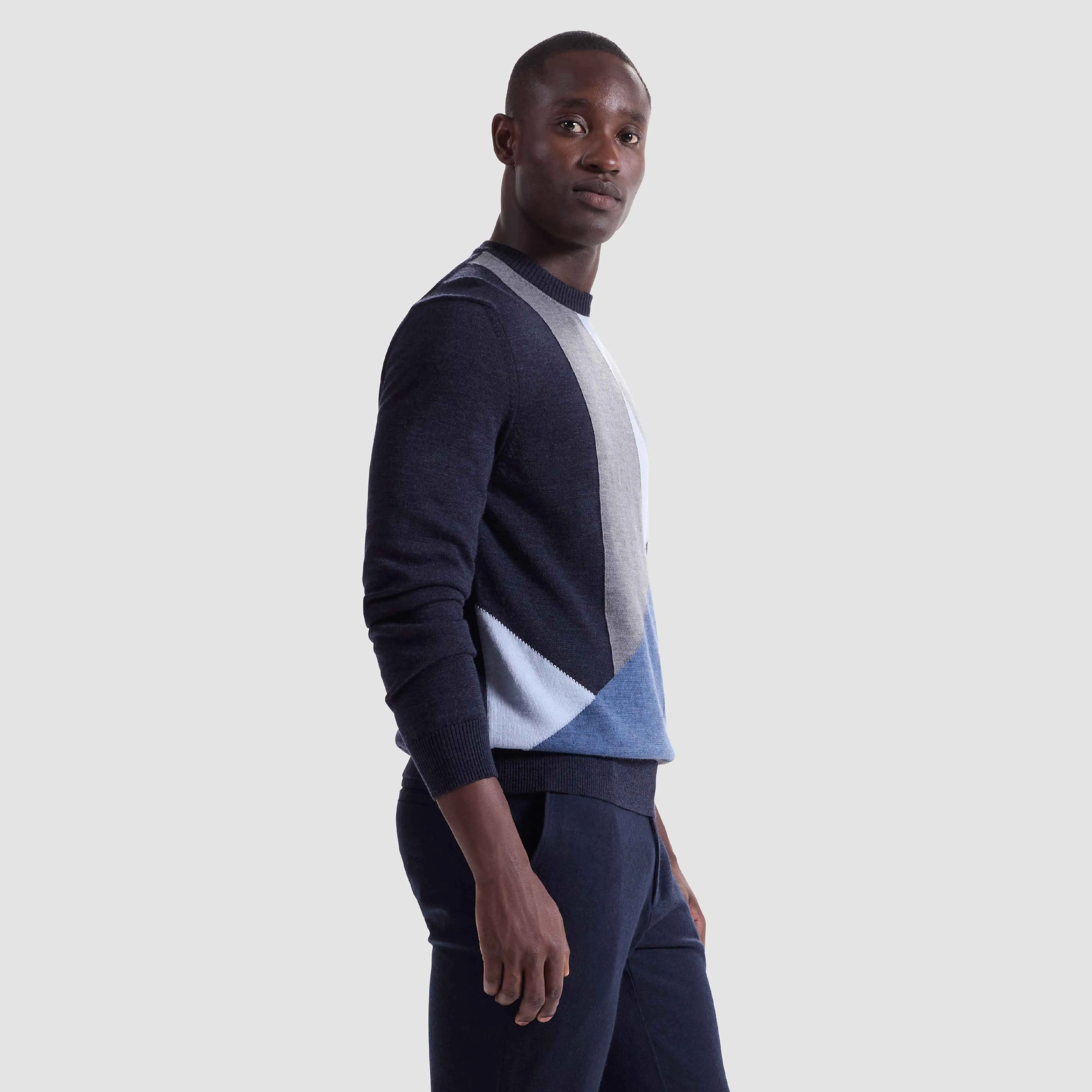 Geometric Crewneck Sweater sold by Bugatchi product image thumbnail 3