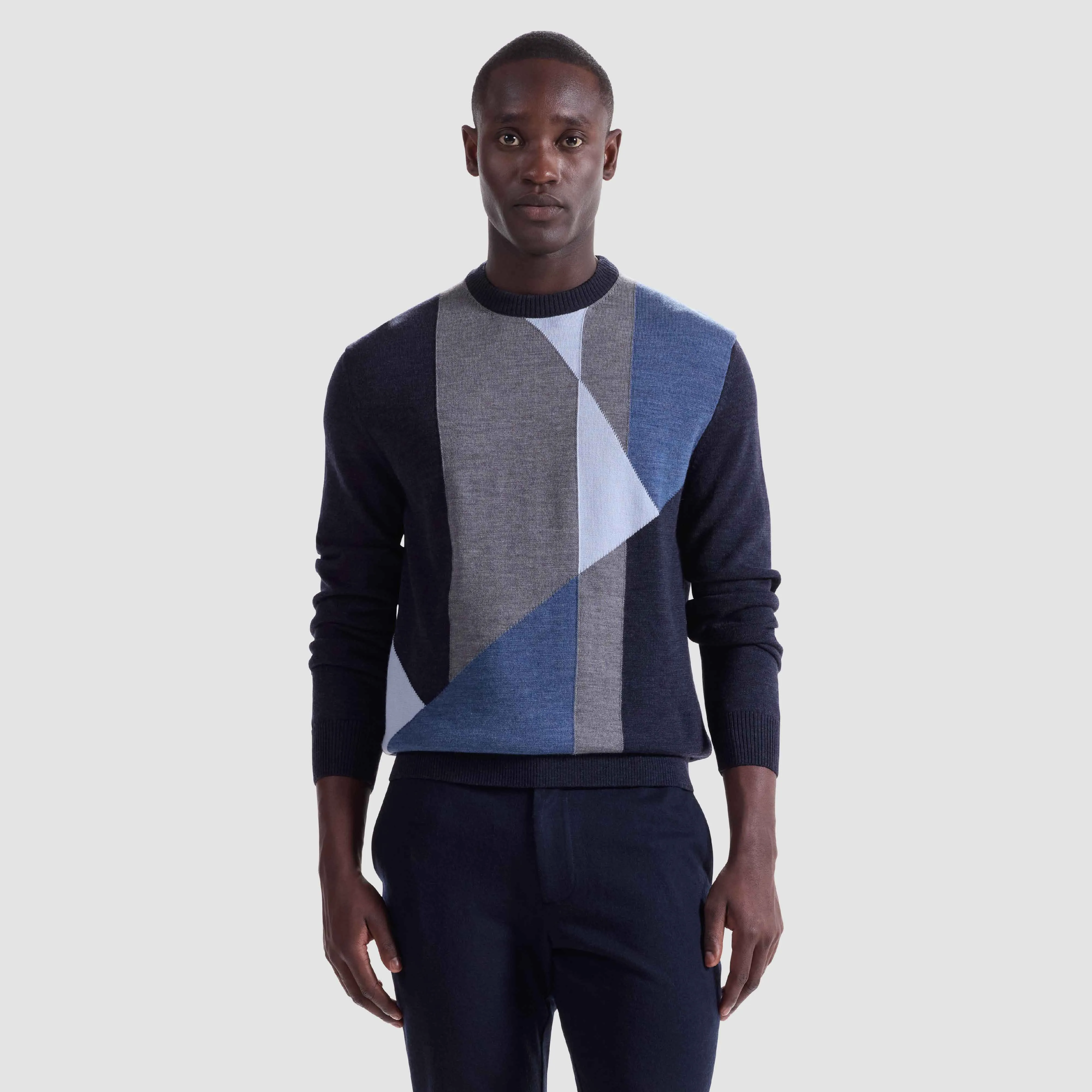Geometric Crewneck Sweater sold by Bugatchi product image thumbnail 2
