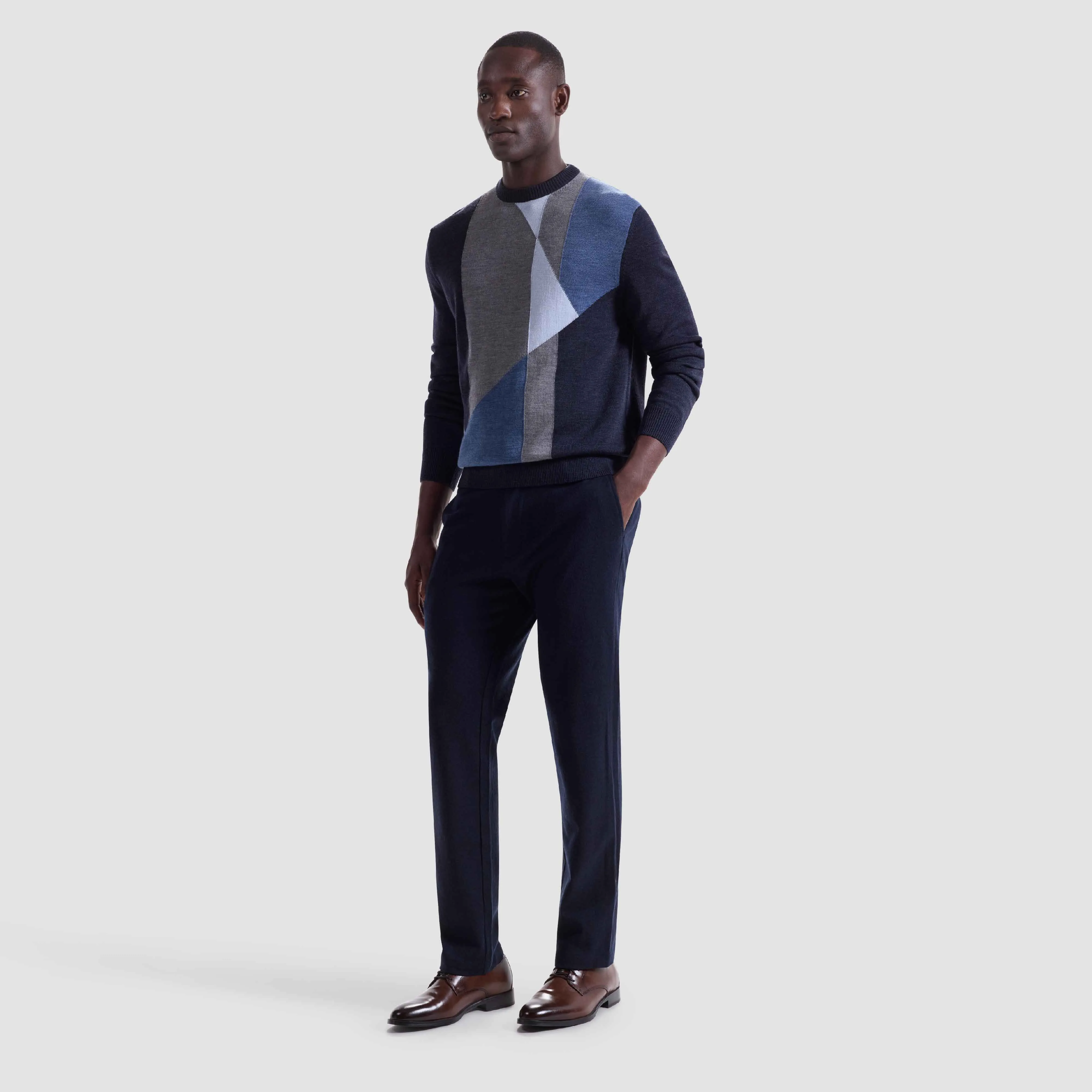 Geometric Crewneck Sweater sold by Bugatchi product image thumbnail 5